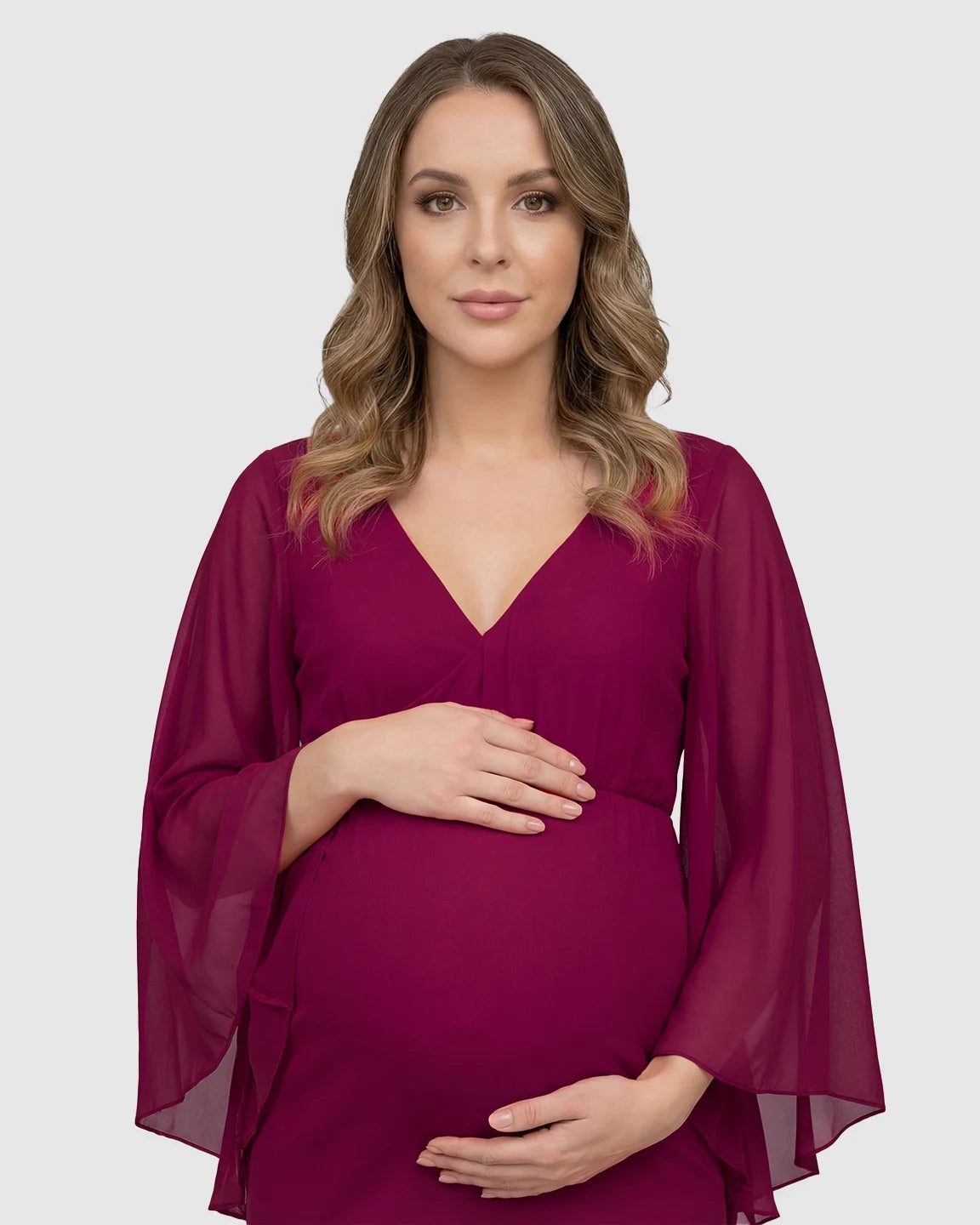 Trailing Hem Elegant Maternity Photoshoot Gown