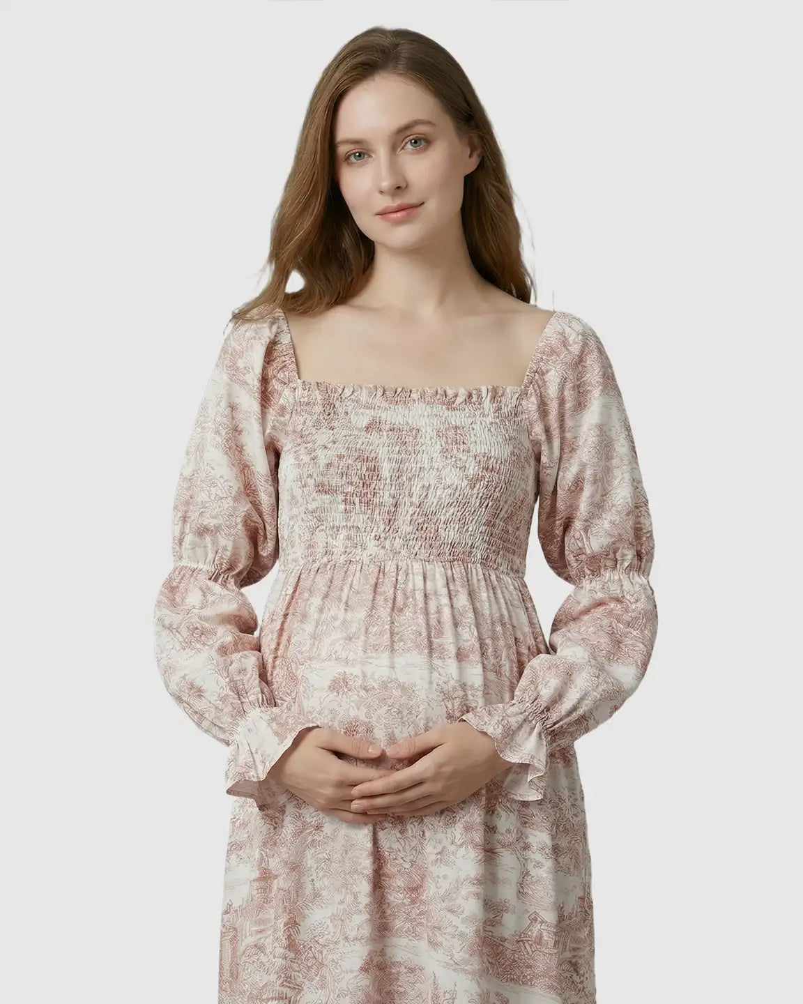 Floral Print Tiered Skirt Maternity Maxi Dress