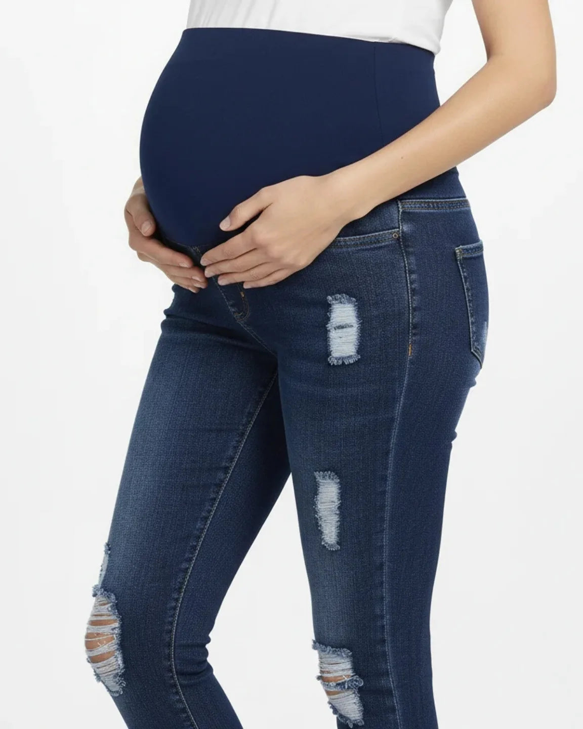 Ripped Skinny Maternity Jeans