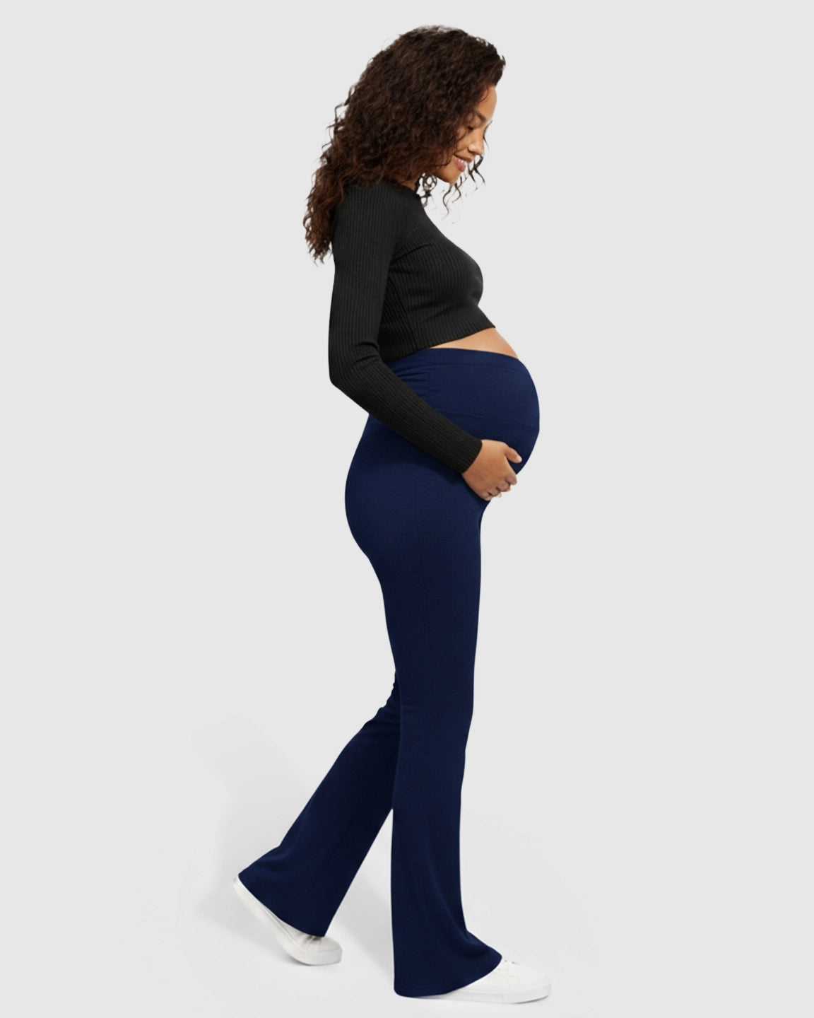 Crossed Waistband Flared Maternity Pants
