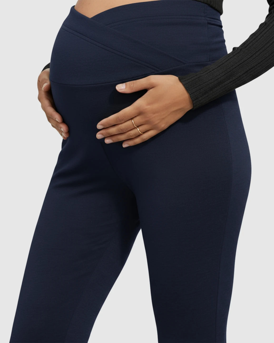 Crossed Waistband Flared Maternity Pants