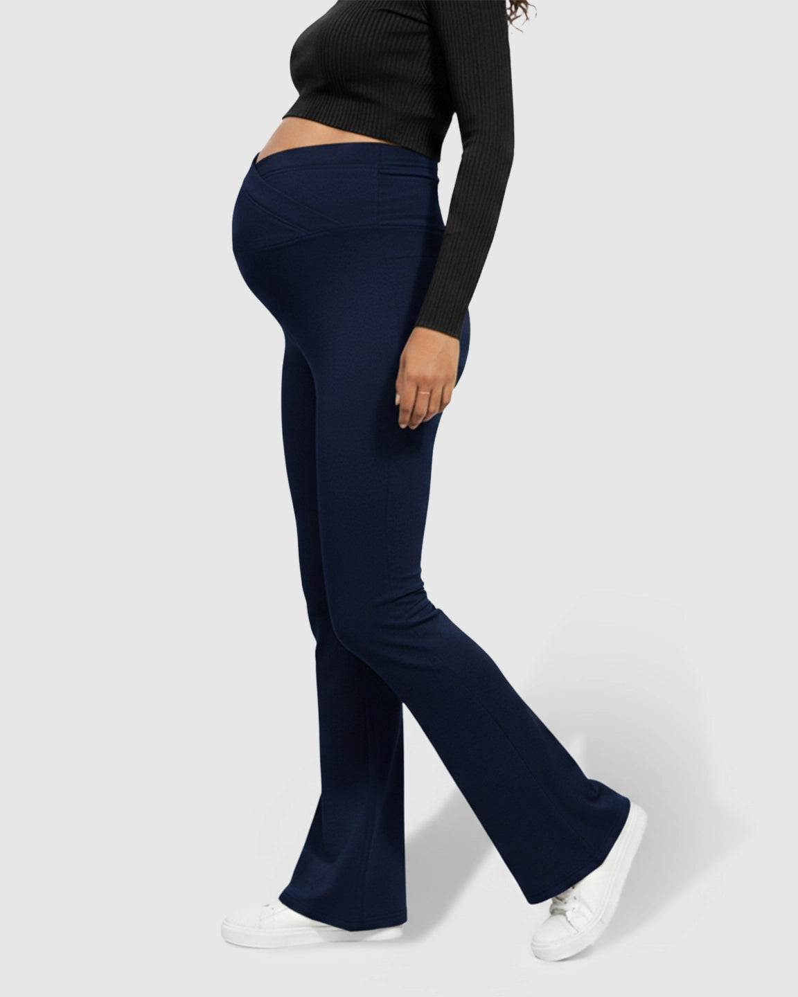 Crossed Waistband Flared Maternity Pants