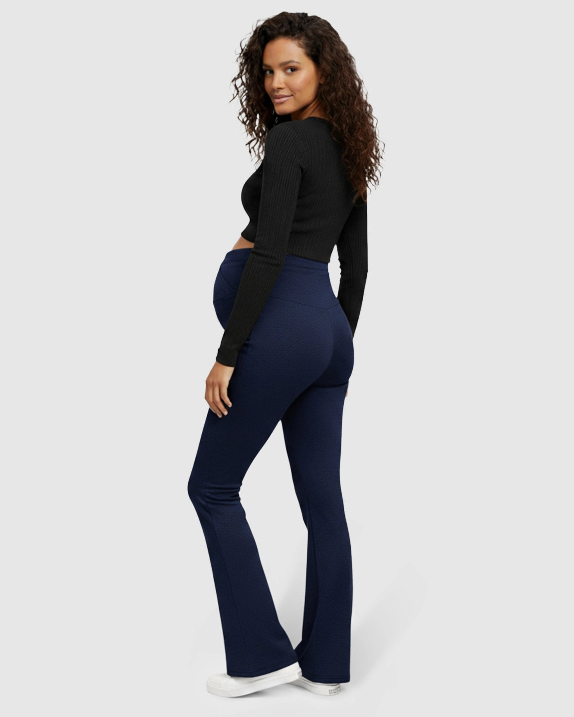 Crossed Waistband Flared Maternity Pants