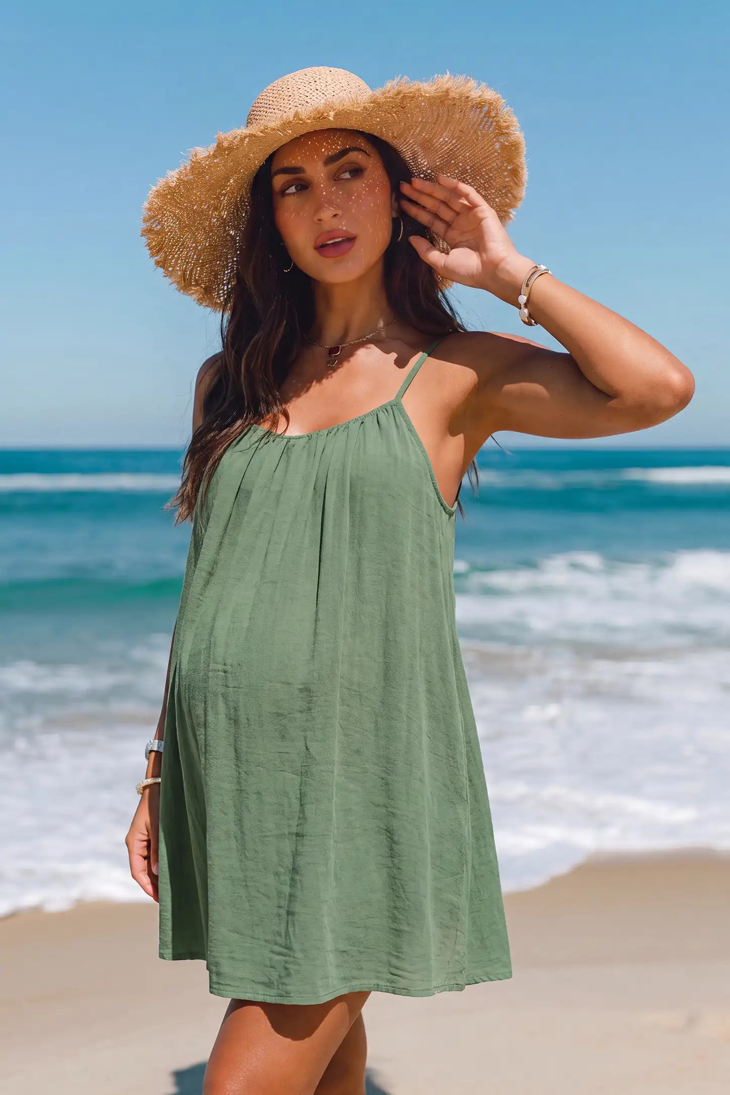 Open Back Flowy Cami Maternity Dress