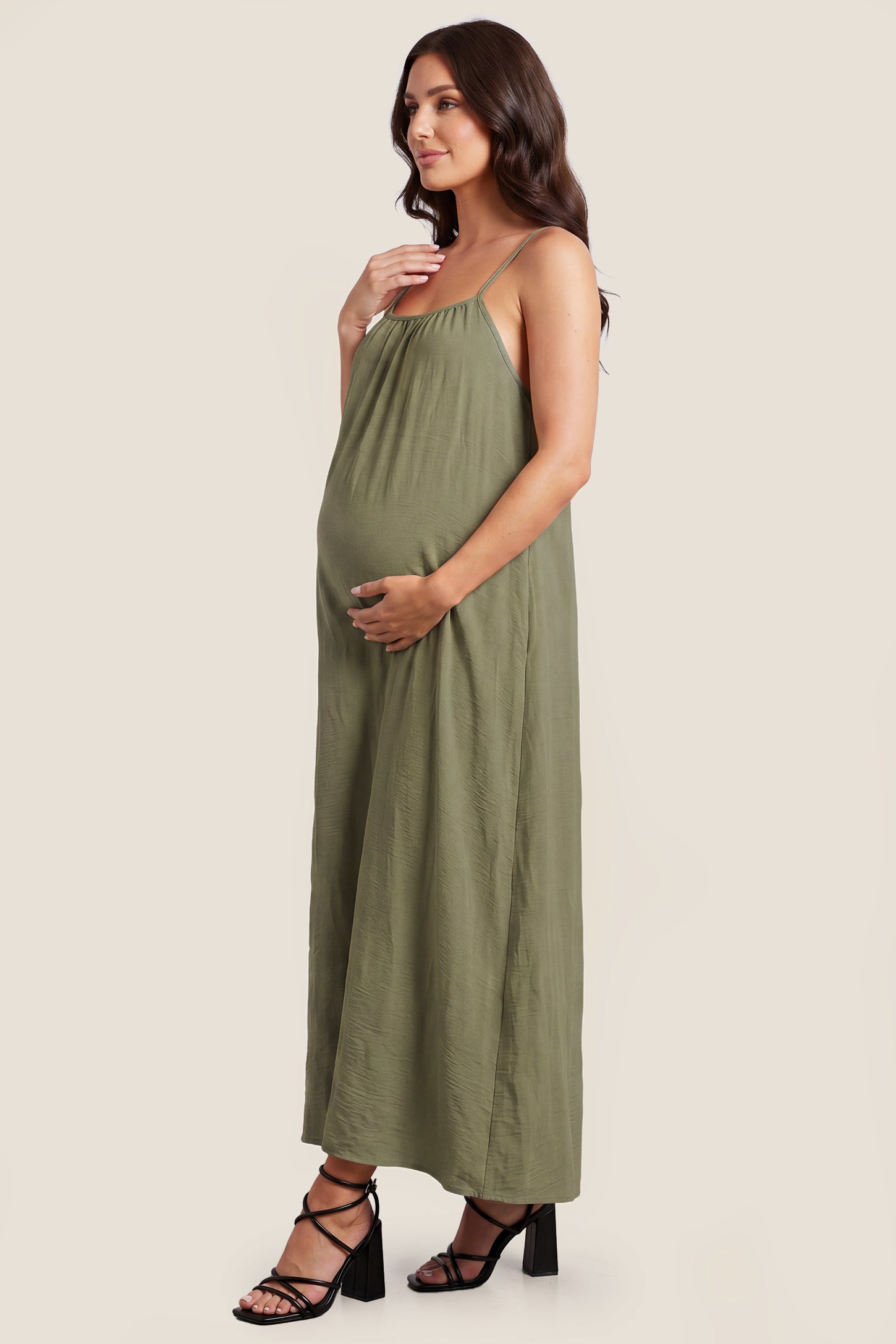 Open Back Flowy Cami Maternity Dress