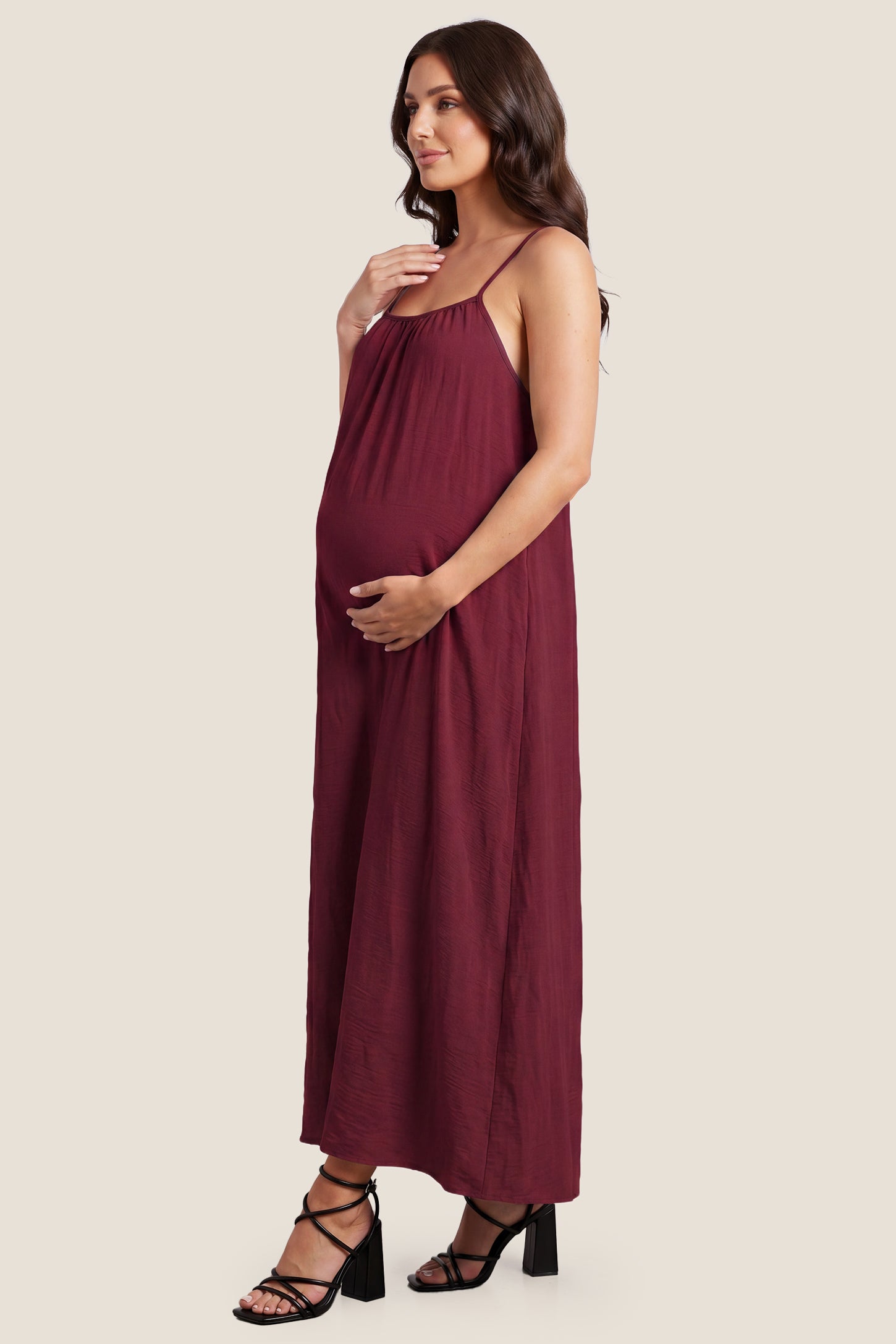 Open Back Flowy Cami Maternity Dress