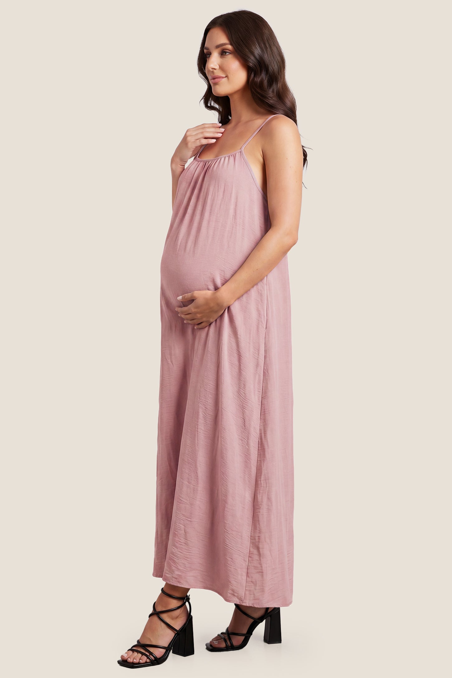Open Back Flowy Cami Maternity Dress