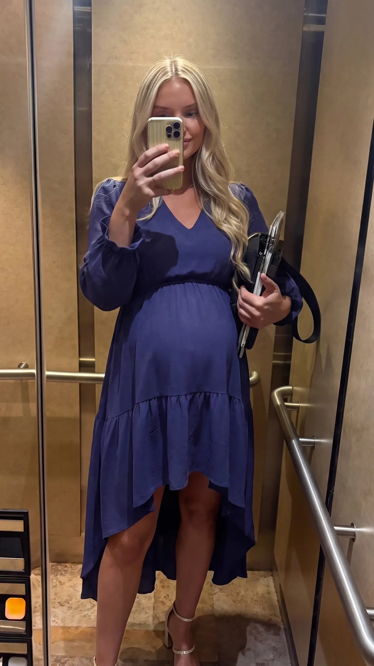 Fishtail Hem Tie-Back Maternity Mini Dress