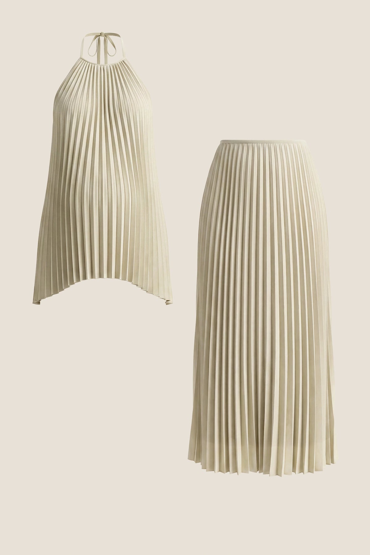 Pleated Tiered Halter Maxi Maternity Gown