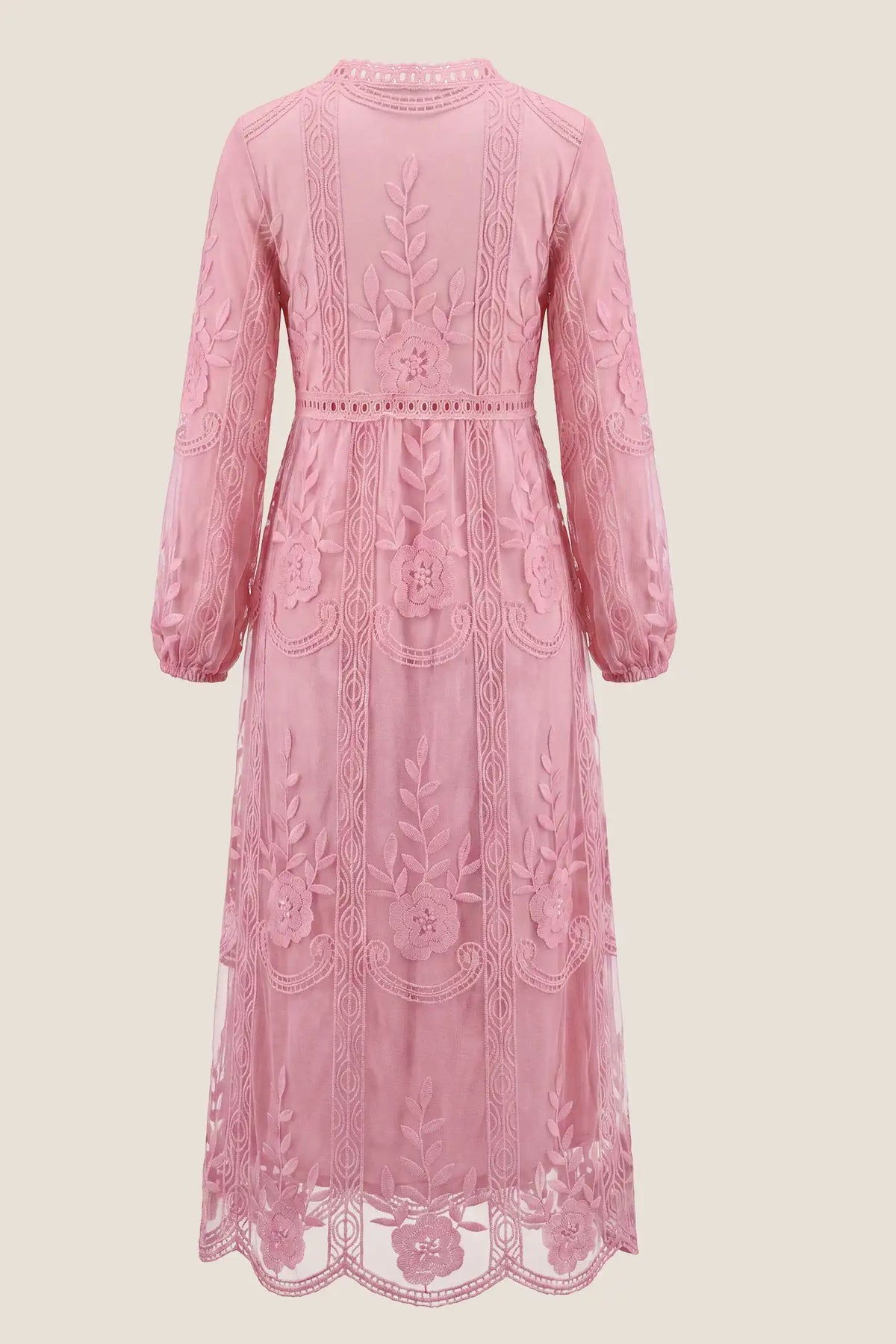 V-Neck Long Sleeve Lace Maternity Dress