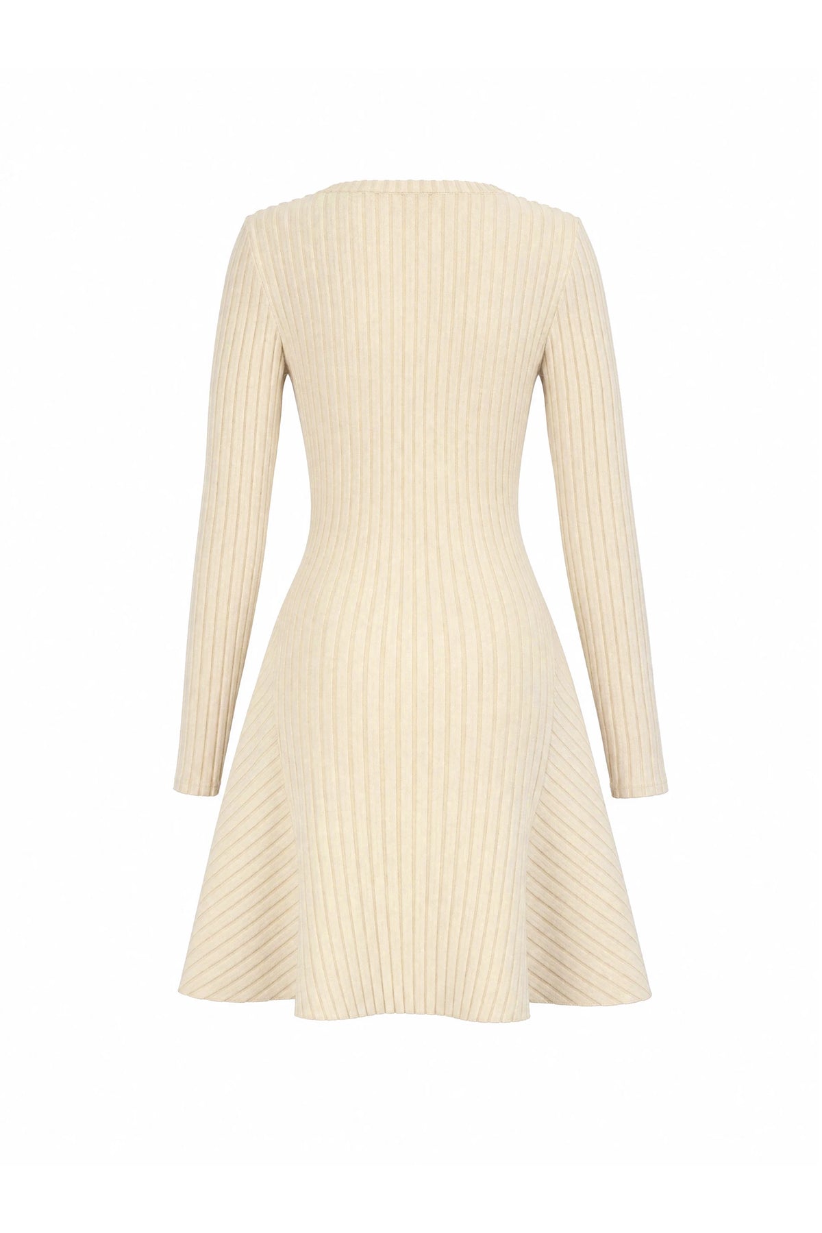 V Neck Long Sleeve Ribbed Knit Maternity Dress