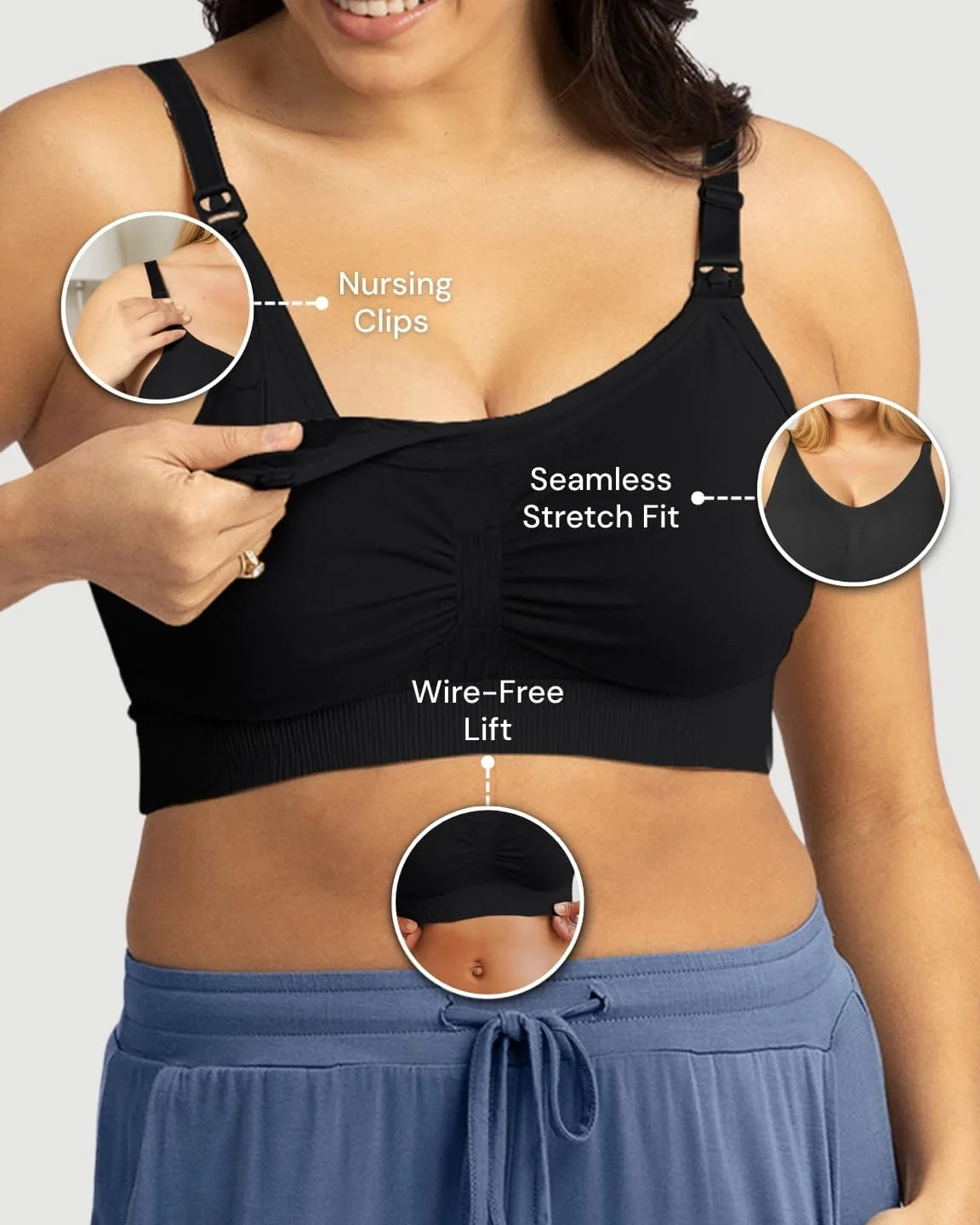 Hands-Free Stretch Nursing & Pumping Bra
