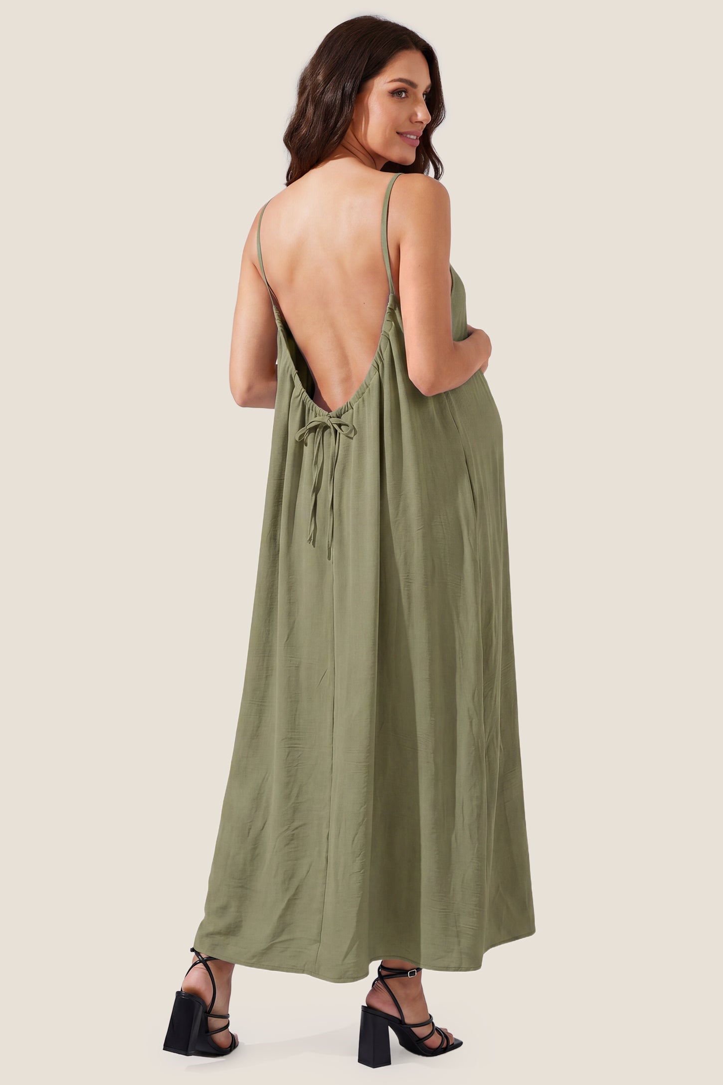 Open Back Flowy Cami Maternity Dress