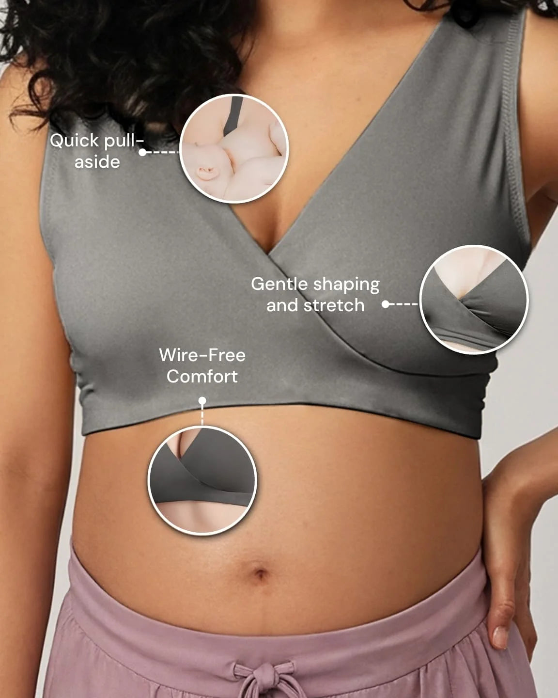 Soft Cotton Wire-Free Nursing Bra