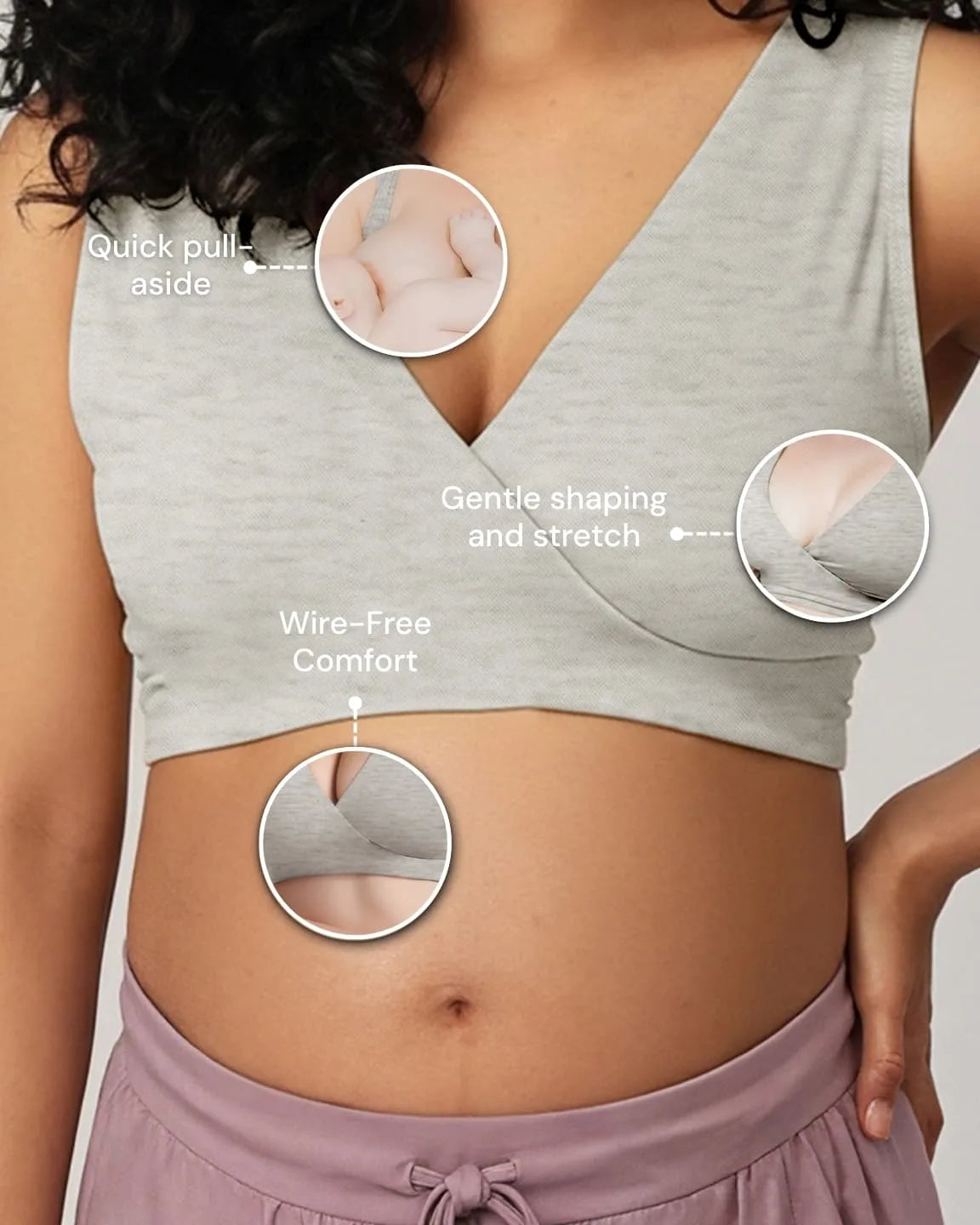 Soft Cotton Wire-Free Nursing Bra