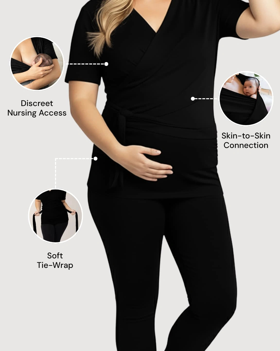 3-in-1 Skin-to-Skin Nursing Wrap Top