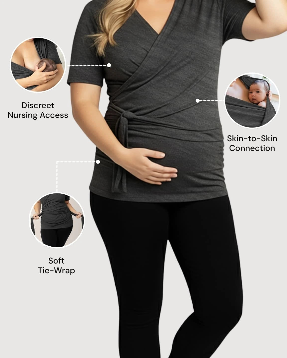 3-in-1 Skin-to-Skin Nursing Wrap Top