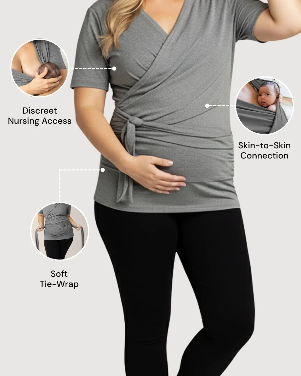 3-in-1 Skin-to-Skin Nursing Wrap Top