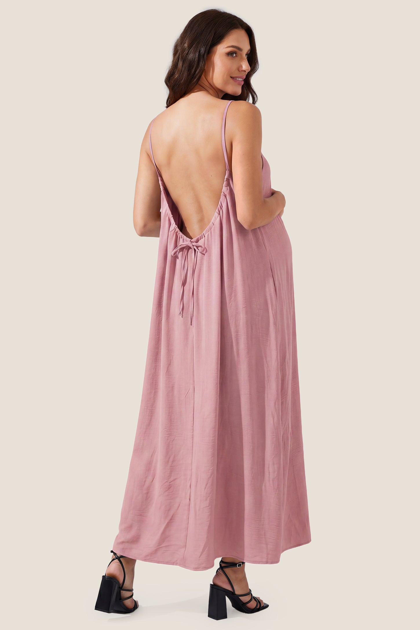 Open Back Flowy Cami Maternity Dress