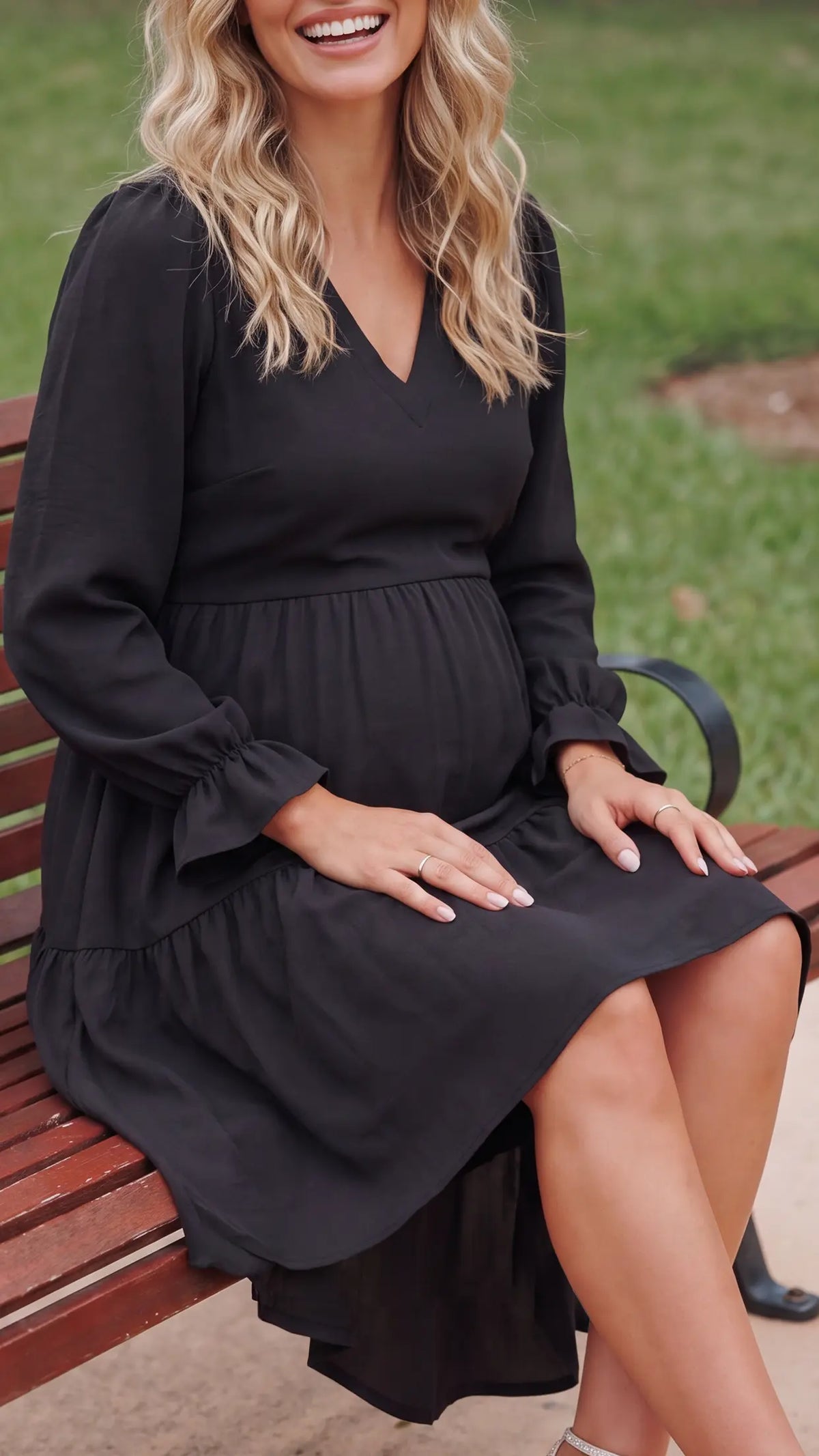 Fishtail Hem Tie-Back Maternity Mini Dress