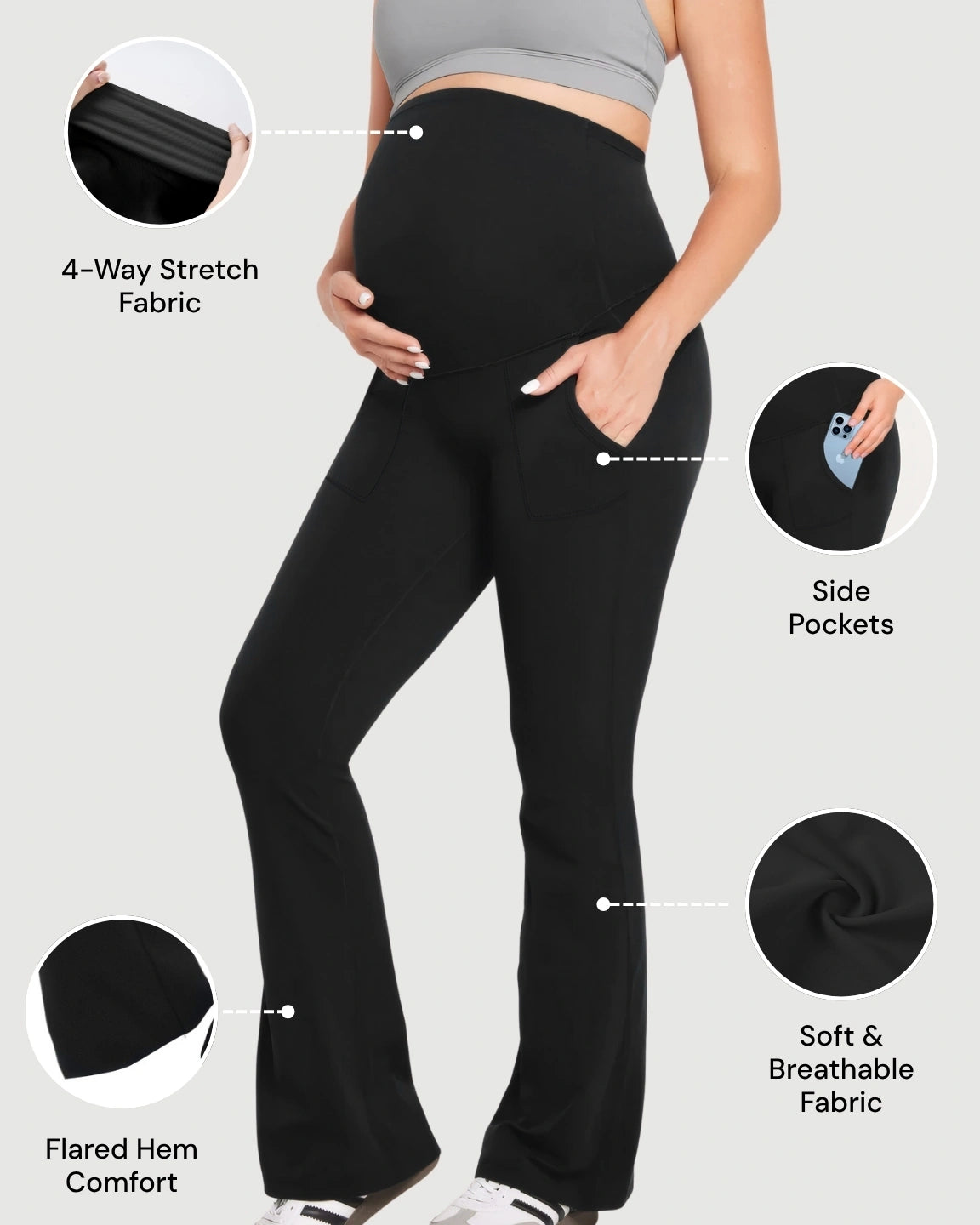 Two-Pocket Flare Maternity Leggings