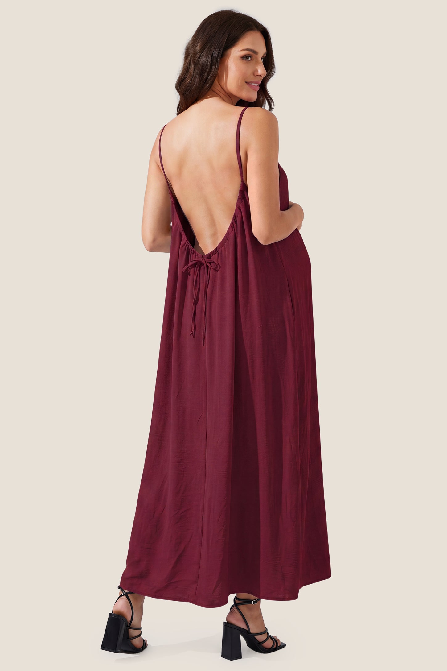 Open Back Flowy Cami Maternity Dress