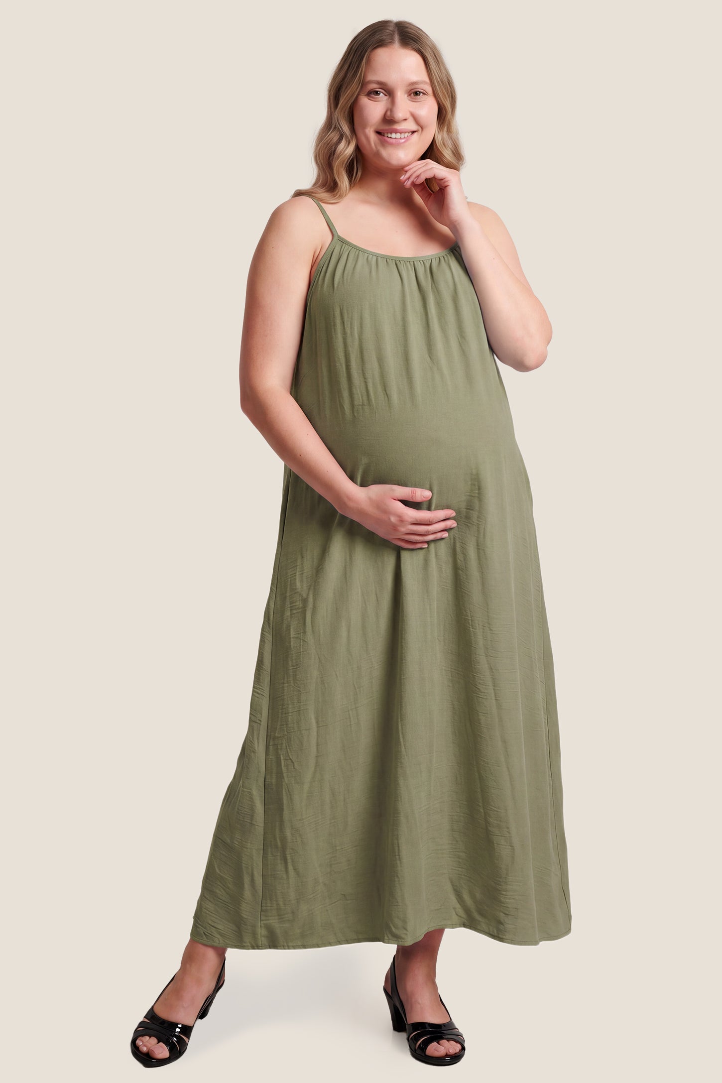 Open Back Flowy Cami Maternity Dress
