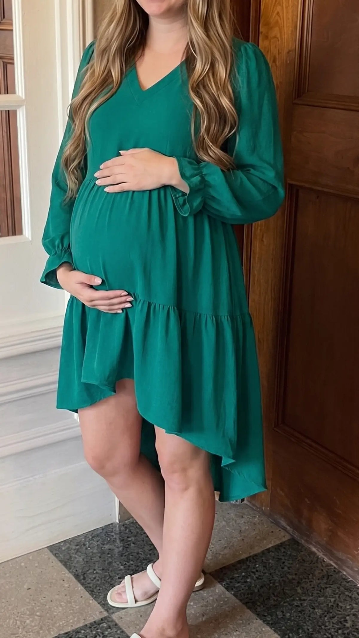 Fishtail Hem Tie-Back Maternity Mini Dress