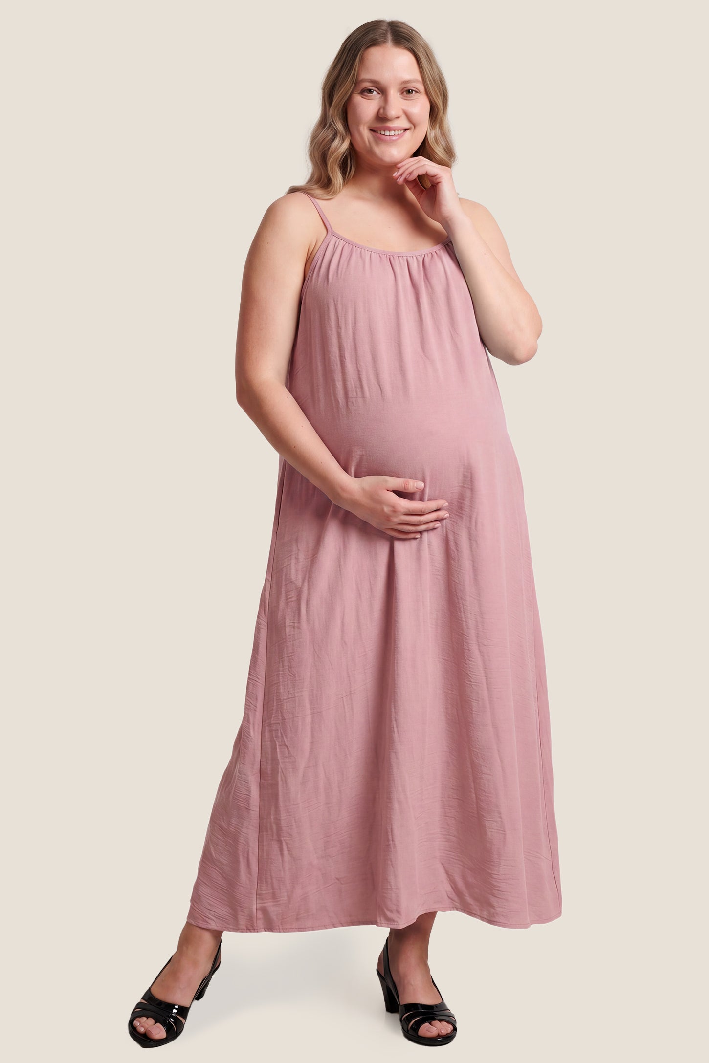 Open Back Flowy Cami Maternity Dress