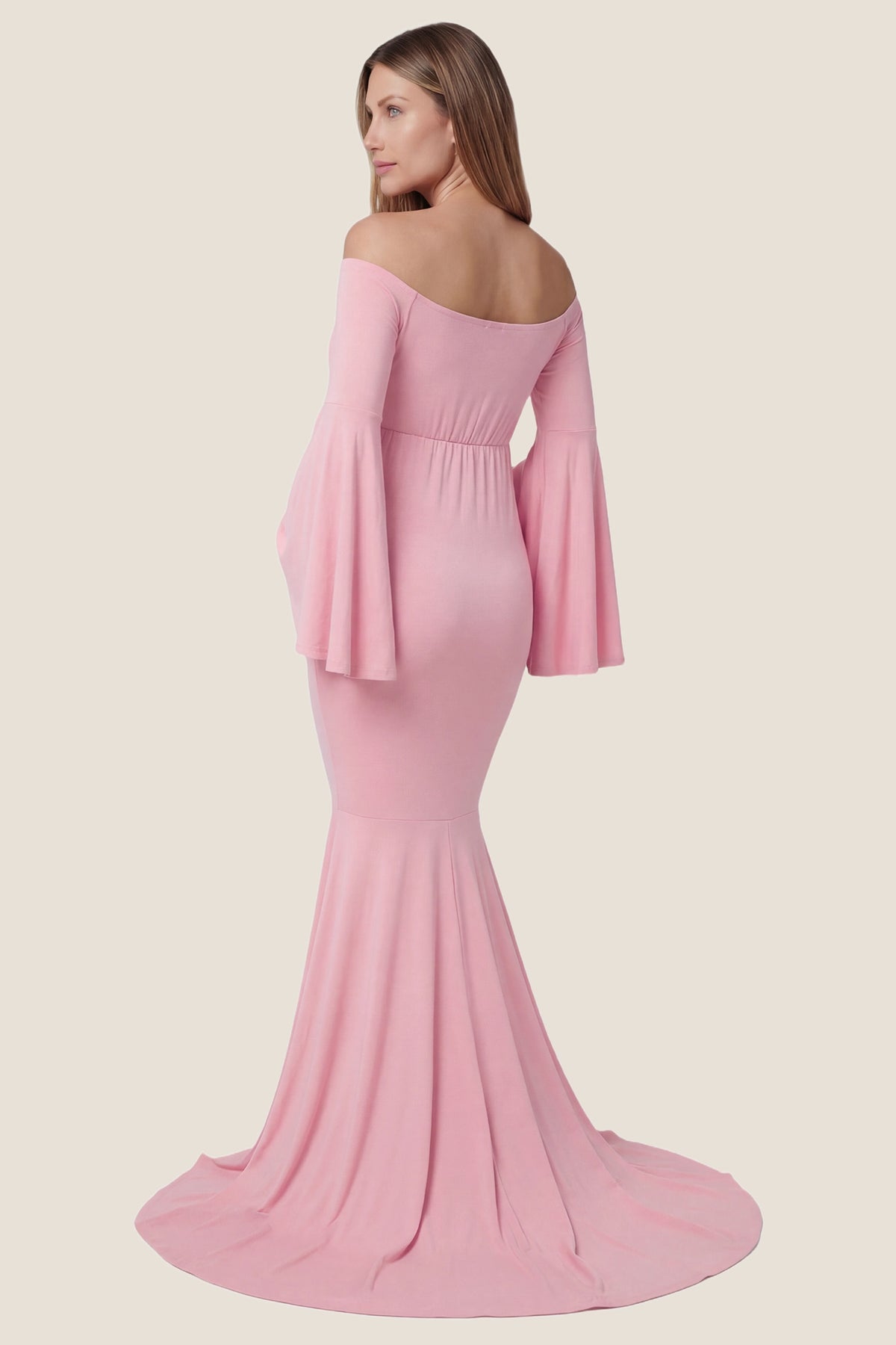 Wrap Flared Fishtail Maternity Gown