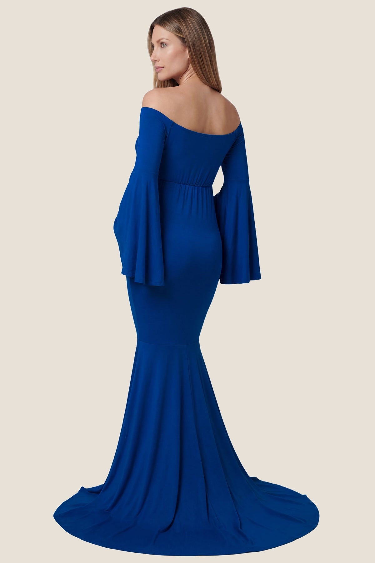 Wrap Flared Fishtail Maternity Gown