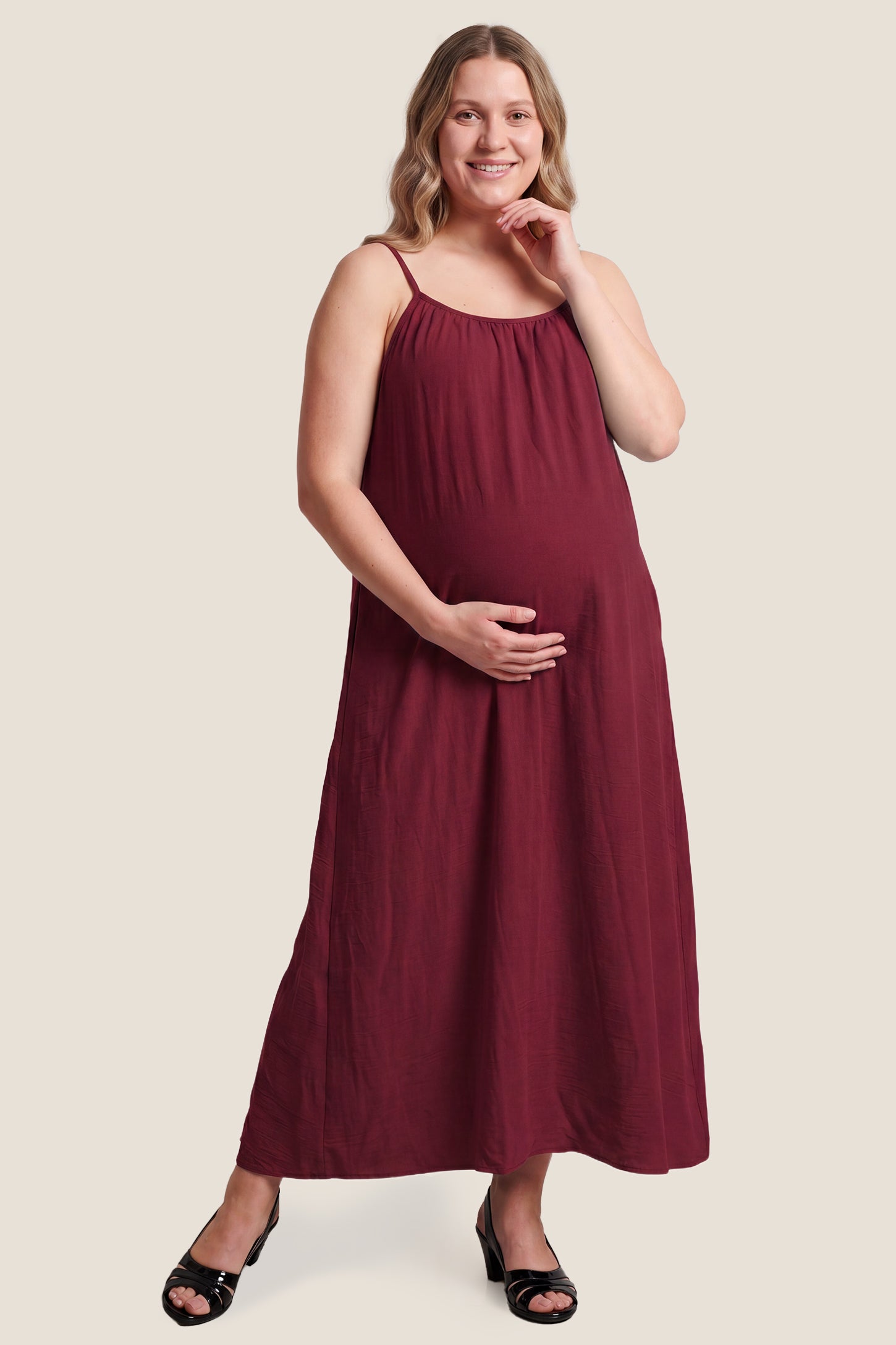 Open Back Flowy Cami Maternity Dress
