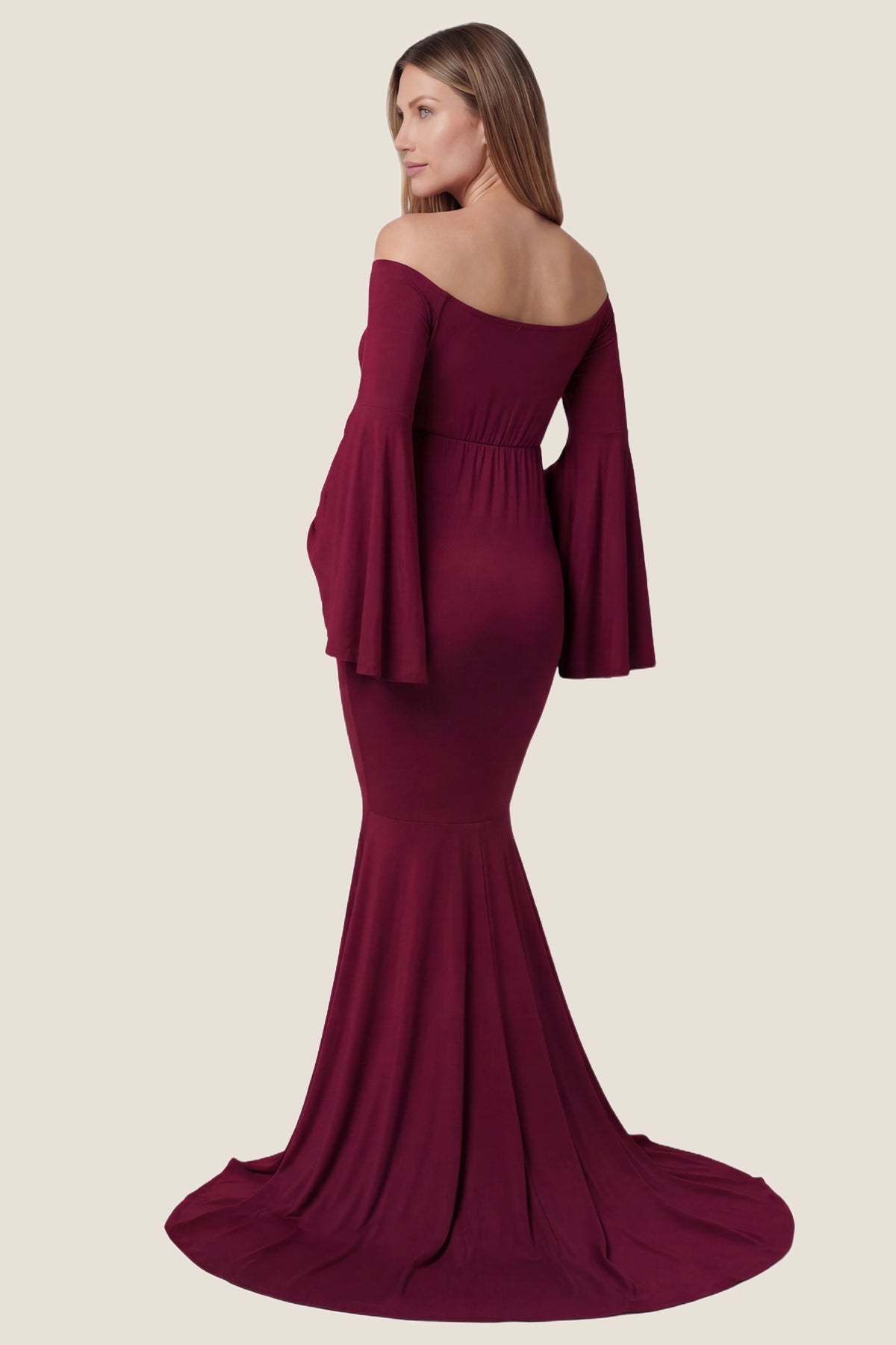 Wrap Flared Fishtail Maternity Gown