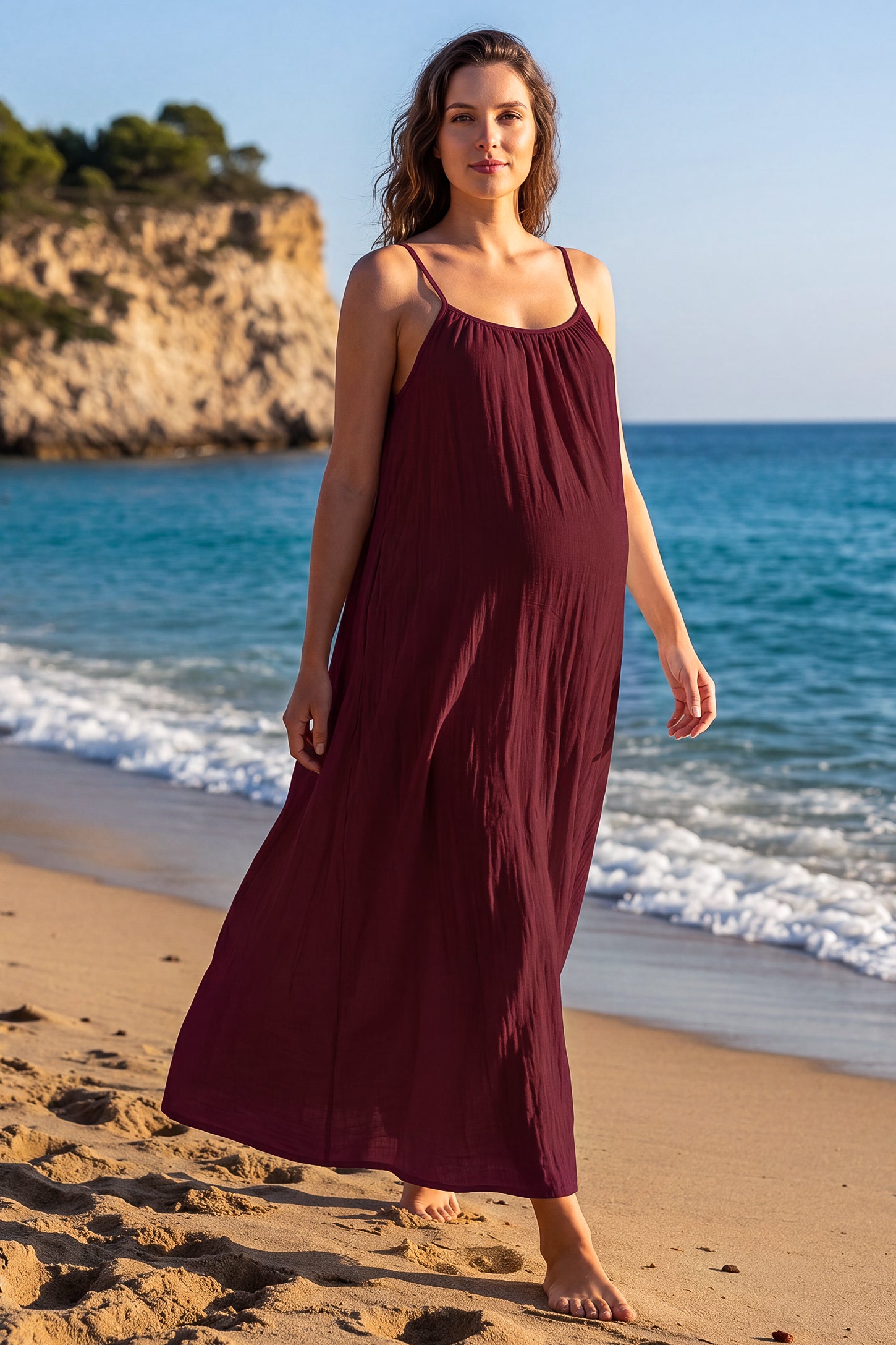 Open Back Flowy Cami Maternity Dress