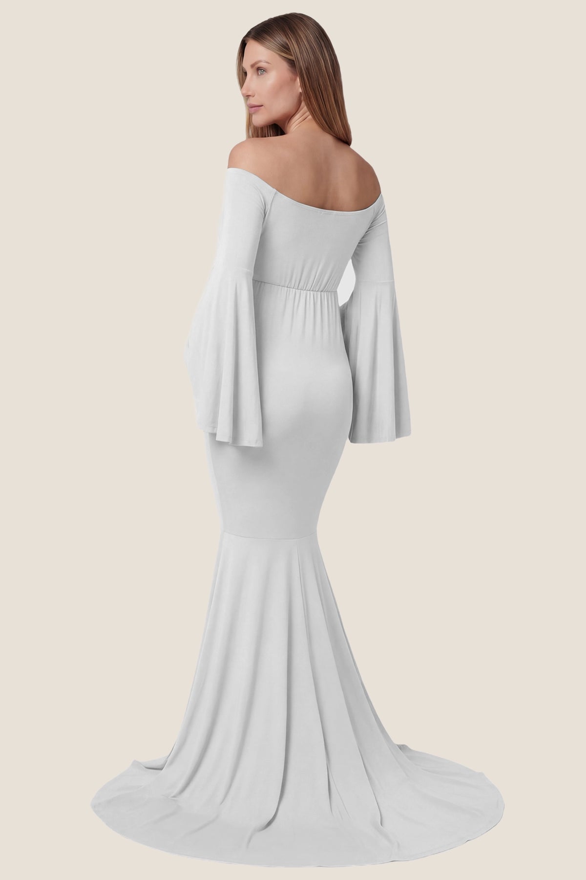 Wrap Flared Fishtail Maternity Gown