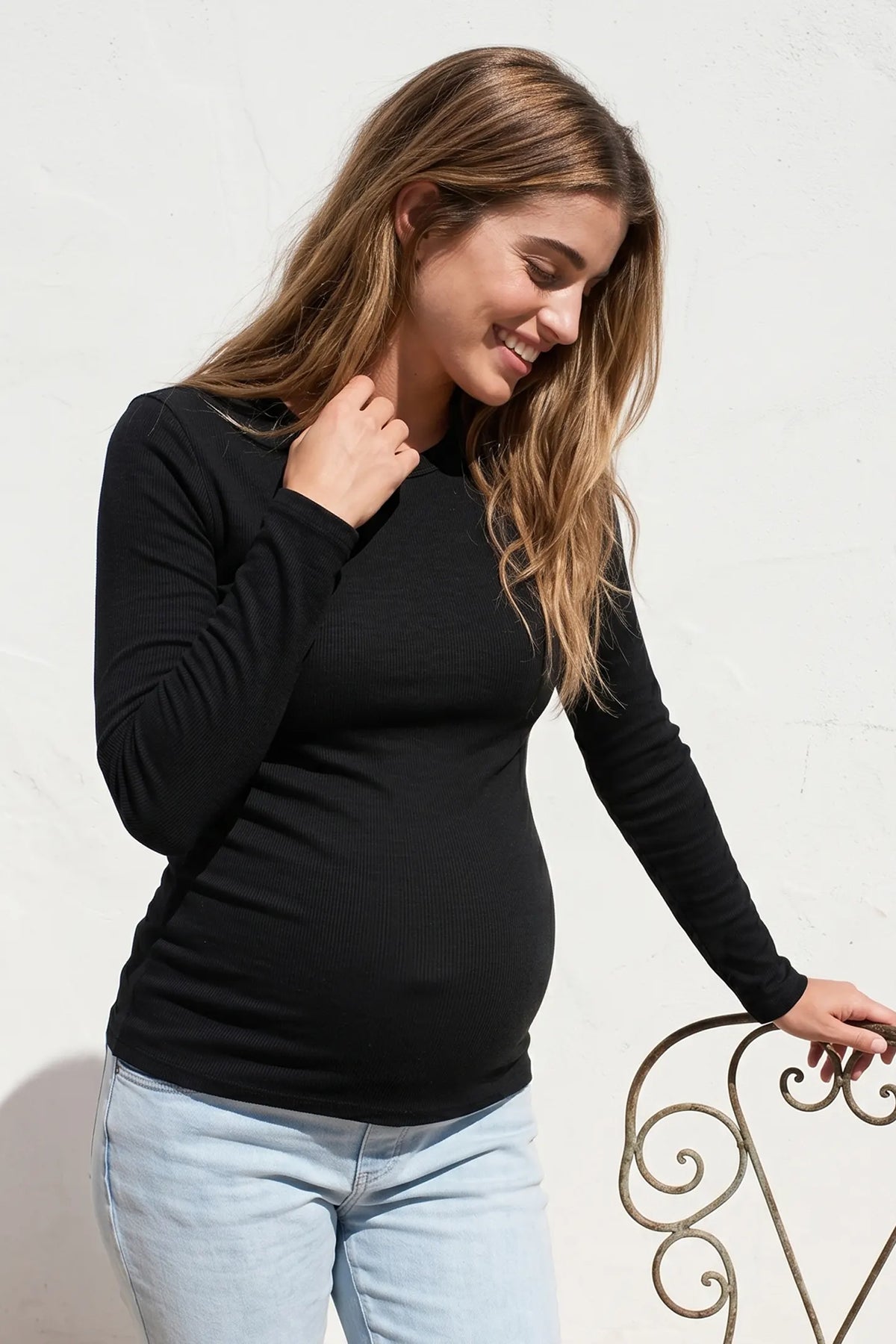 Basic Long Sleeve Maternity Top