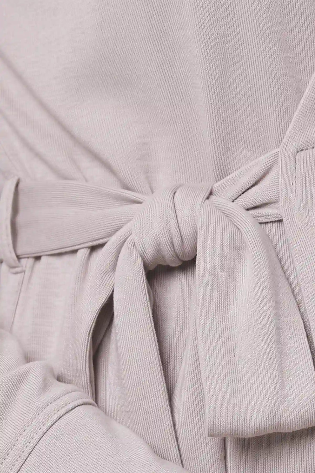 Cotton Wrap Front Long Sleeve Top Wide Leg Pants Maternity Sleepwear Cotton Wrap Front Long Sleeve Top Wide Leg Pants Maternity Sleepwear in Light Purple featuring soft cotton fabric with a comfortable feel, lightweight texture, and breathable construction shown in a close-up fabric view.