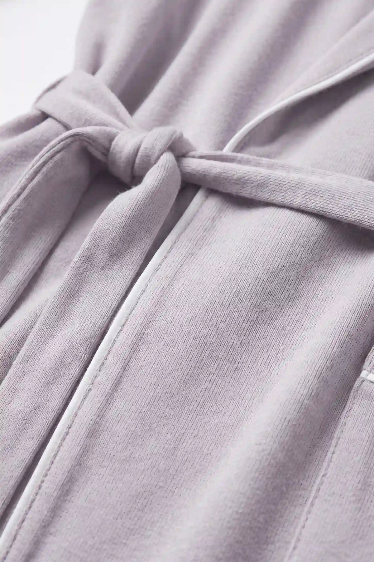 Cotton Wrap Front Long Sleeve Top Wide Leg Pants Maternity Sleepwear Cotton Wrap Front Long Sleeve Top Wide Leg Pants Maternity Sleepwear in Purple featuring soft cotton fabric with a comfortable feel, lightweight texture, and breathable construction shown in a close-up fabric view.