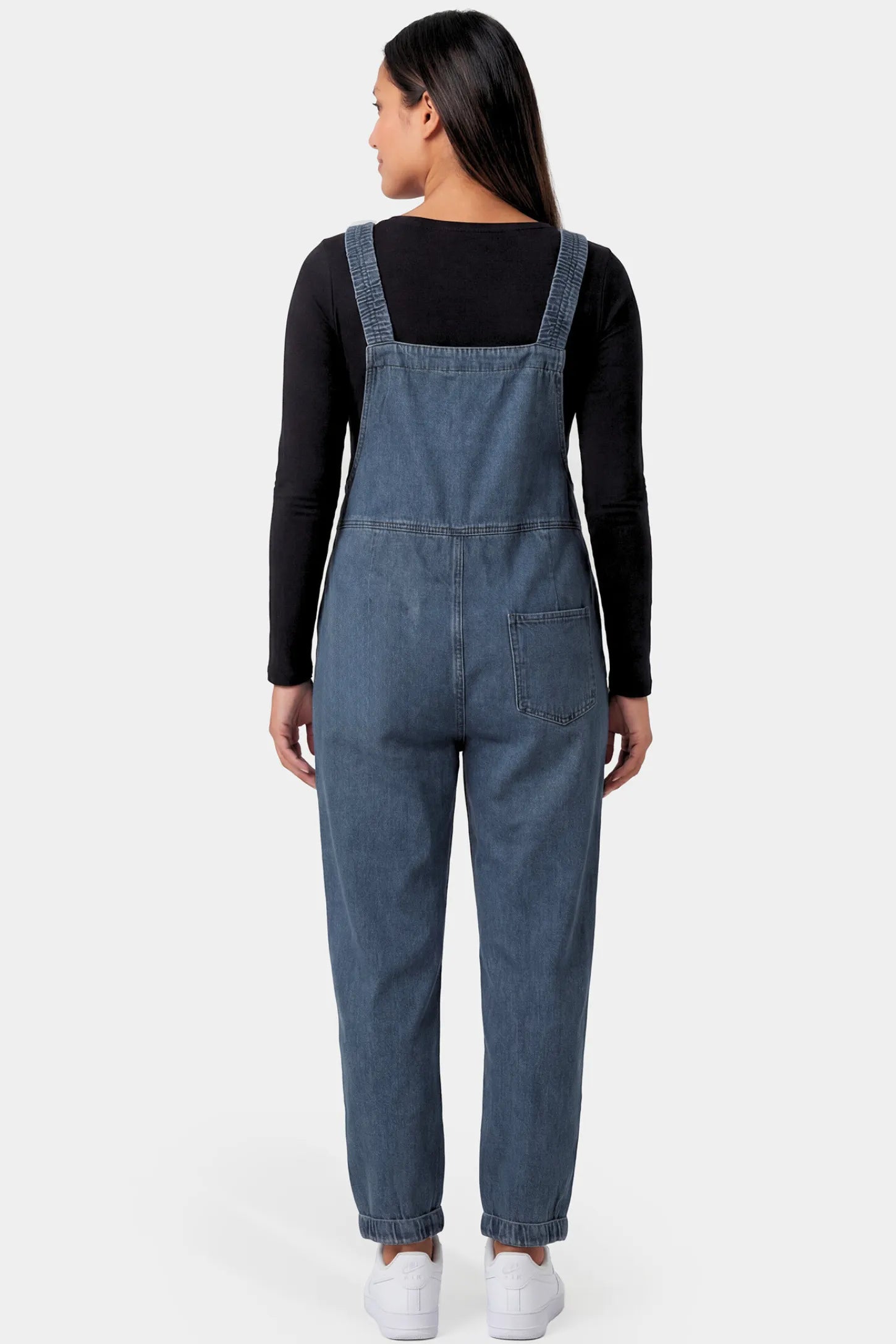 Wide Leg Denim Maternity Overalls