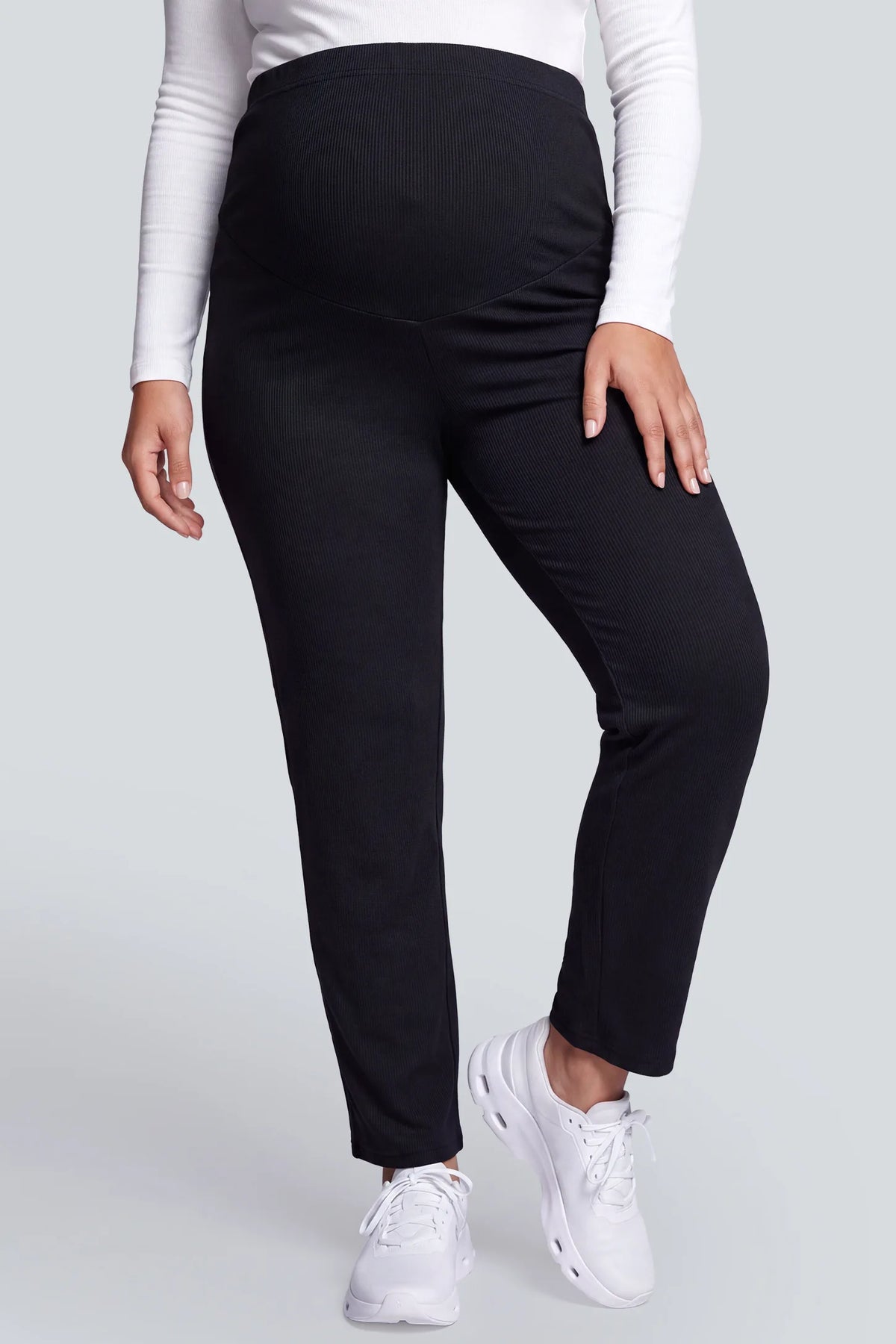 Over-Bump Ribbed Maternity Leggings