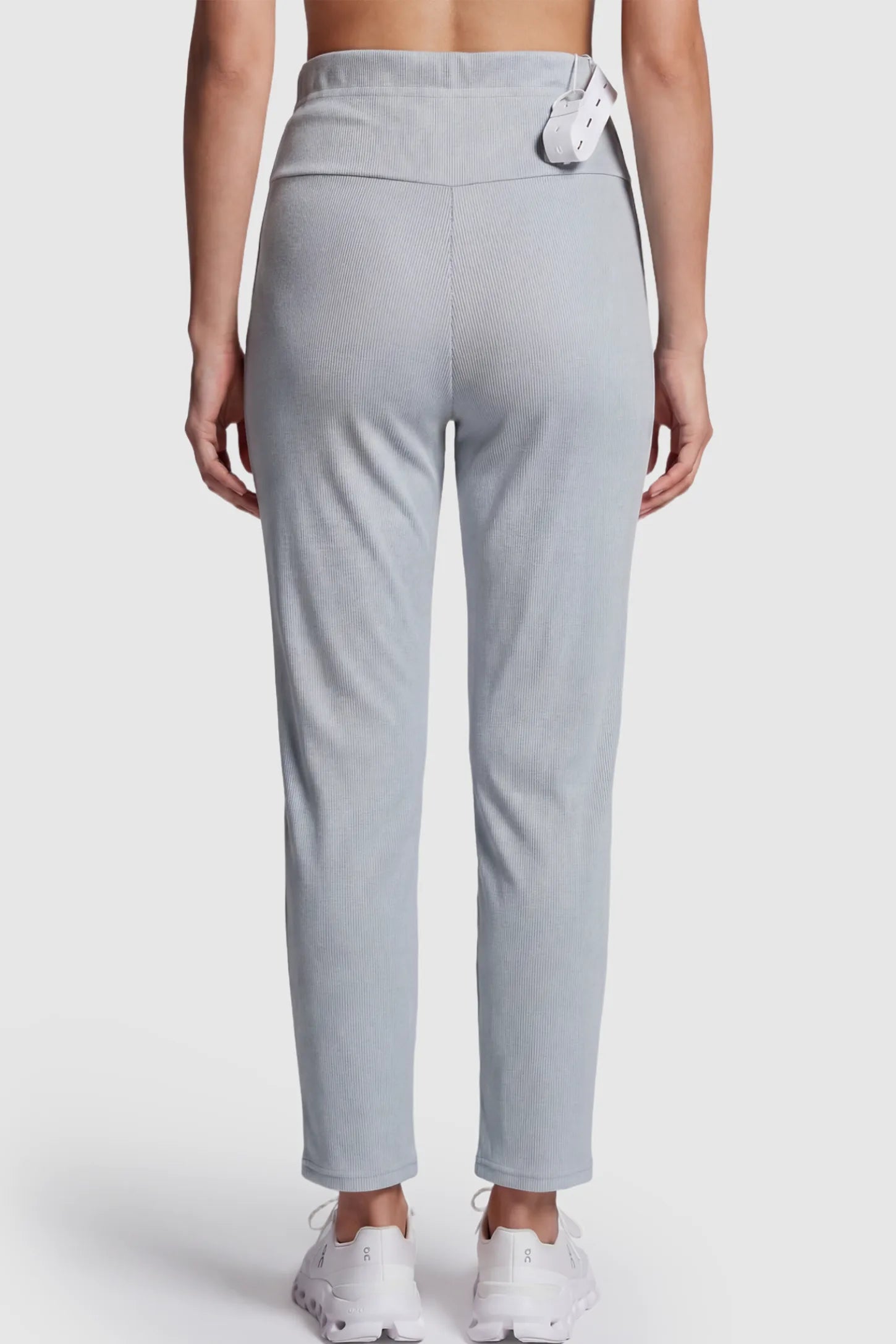 Adjustable Elastic Waist Straight Leg Maternity Pants Straight Leg Maternity Pants in green featuring an adjustable elastic waist on a pregnant model.