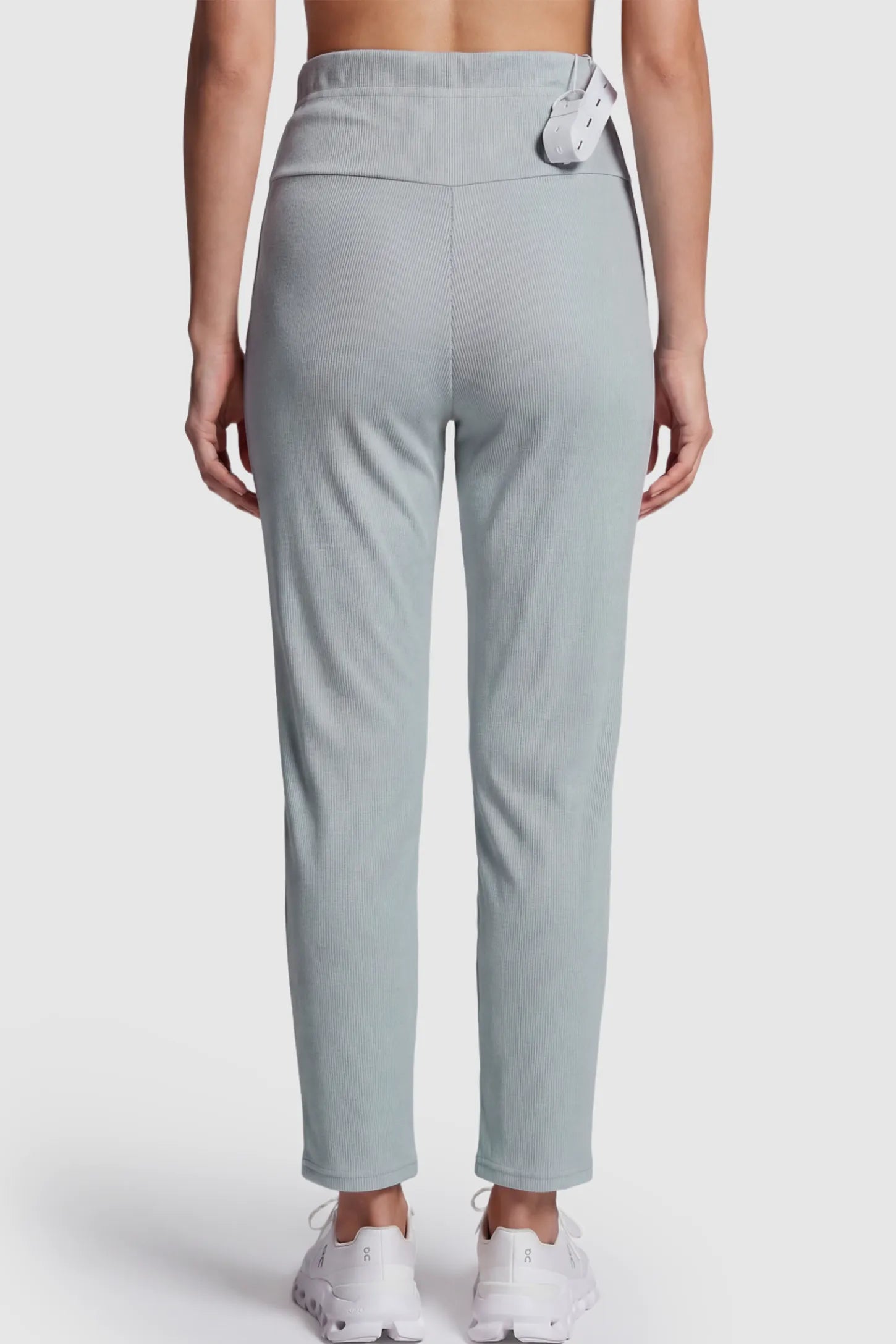 Adjustable Elastic Waist Straight Leg Maternity Pants Straight Leg Maternity Pants in Green featuring an adjustable elastic waist on a pregnant model.