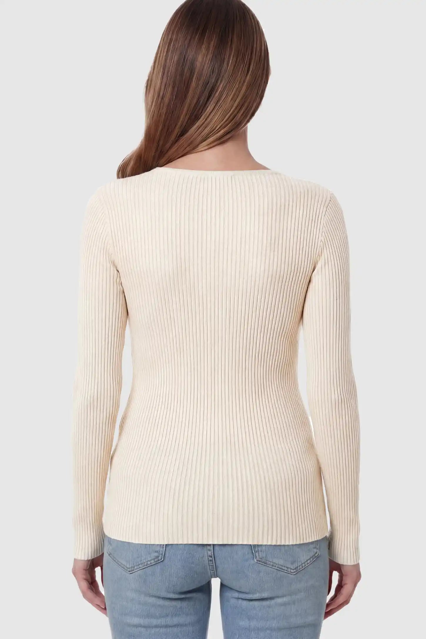 Cross-Over Ribbed Knit Maternity & Nursing Top Cross-Over Ribbed Knit Maternity & Nursing Top in Apricot featuring a wrap neckline and textured finish on a pregnant model.