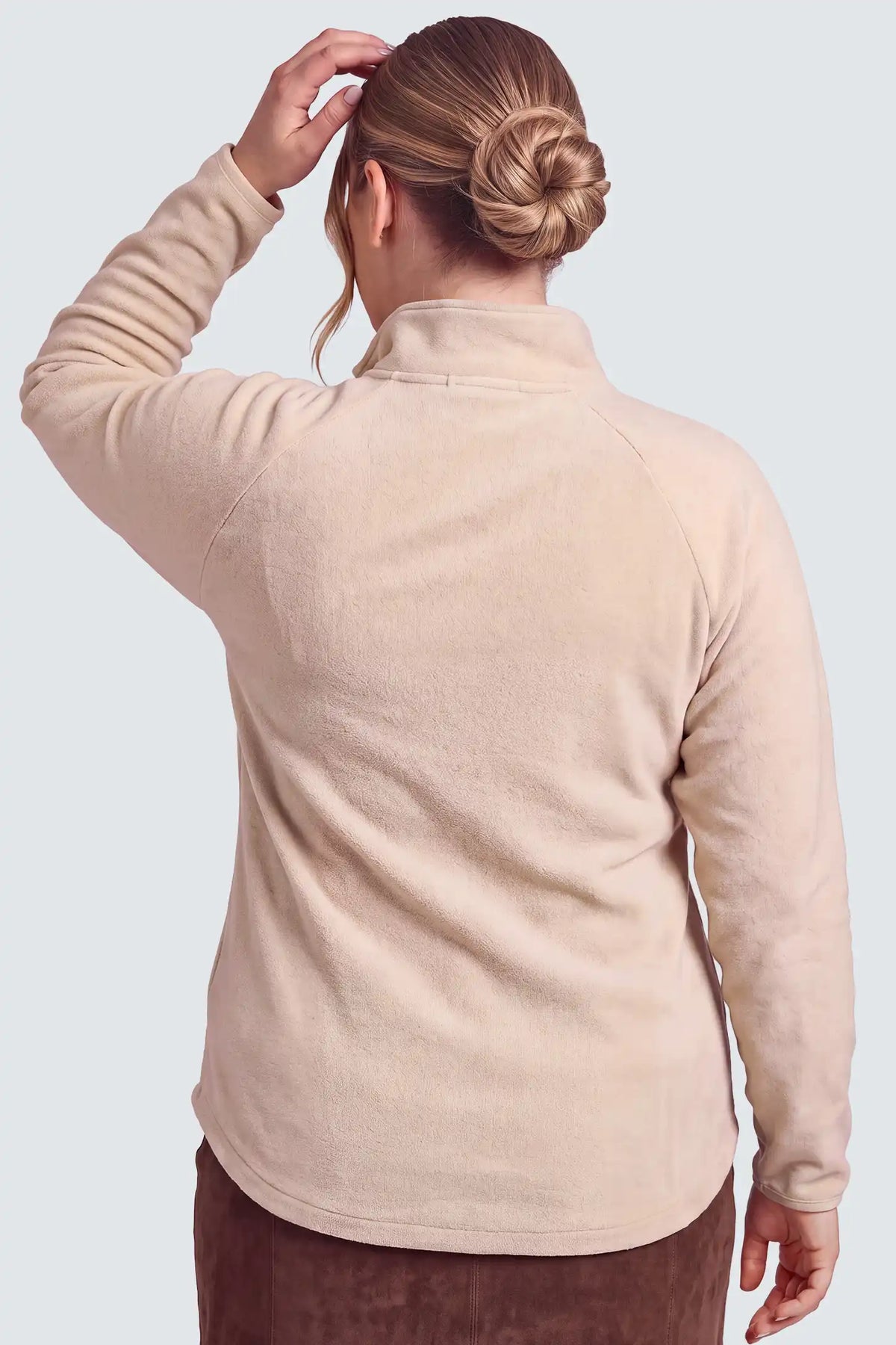 Fleece Mock Neck with Half-Zip Maternity Sweater