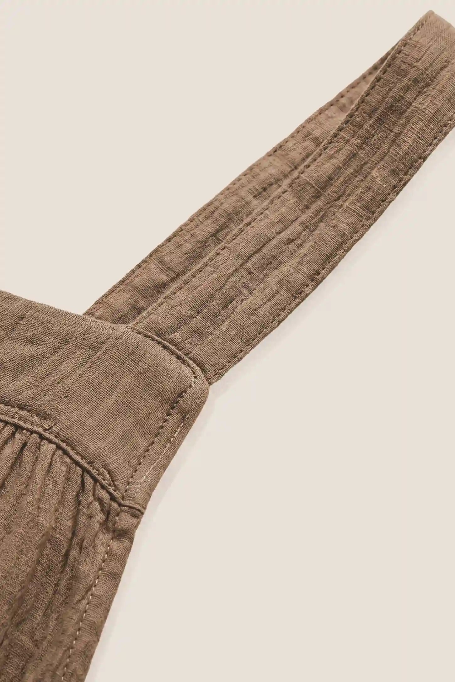 Square Neck Tie-Back Wide Leg Maternity Overalls