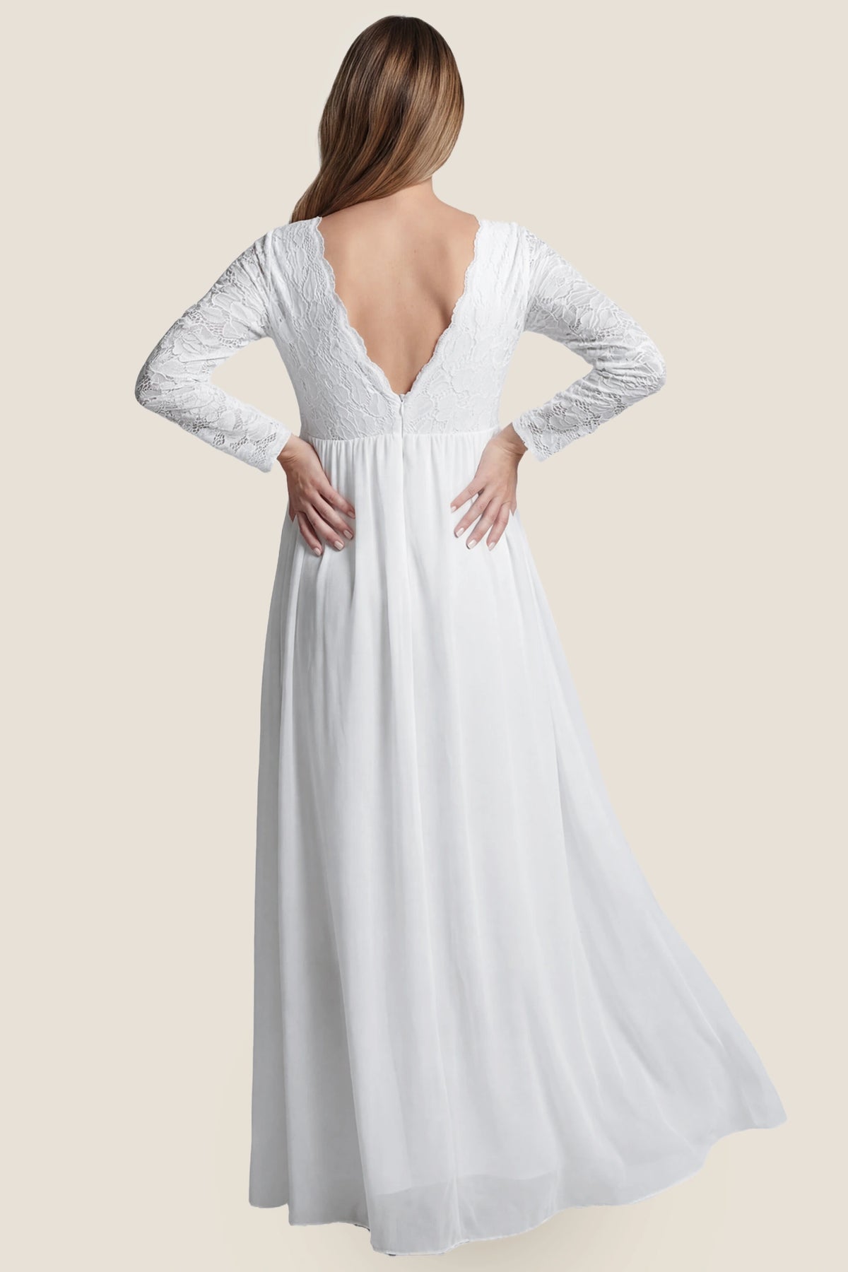 Lace Empire Waist Maternity Wedding Dress
