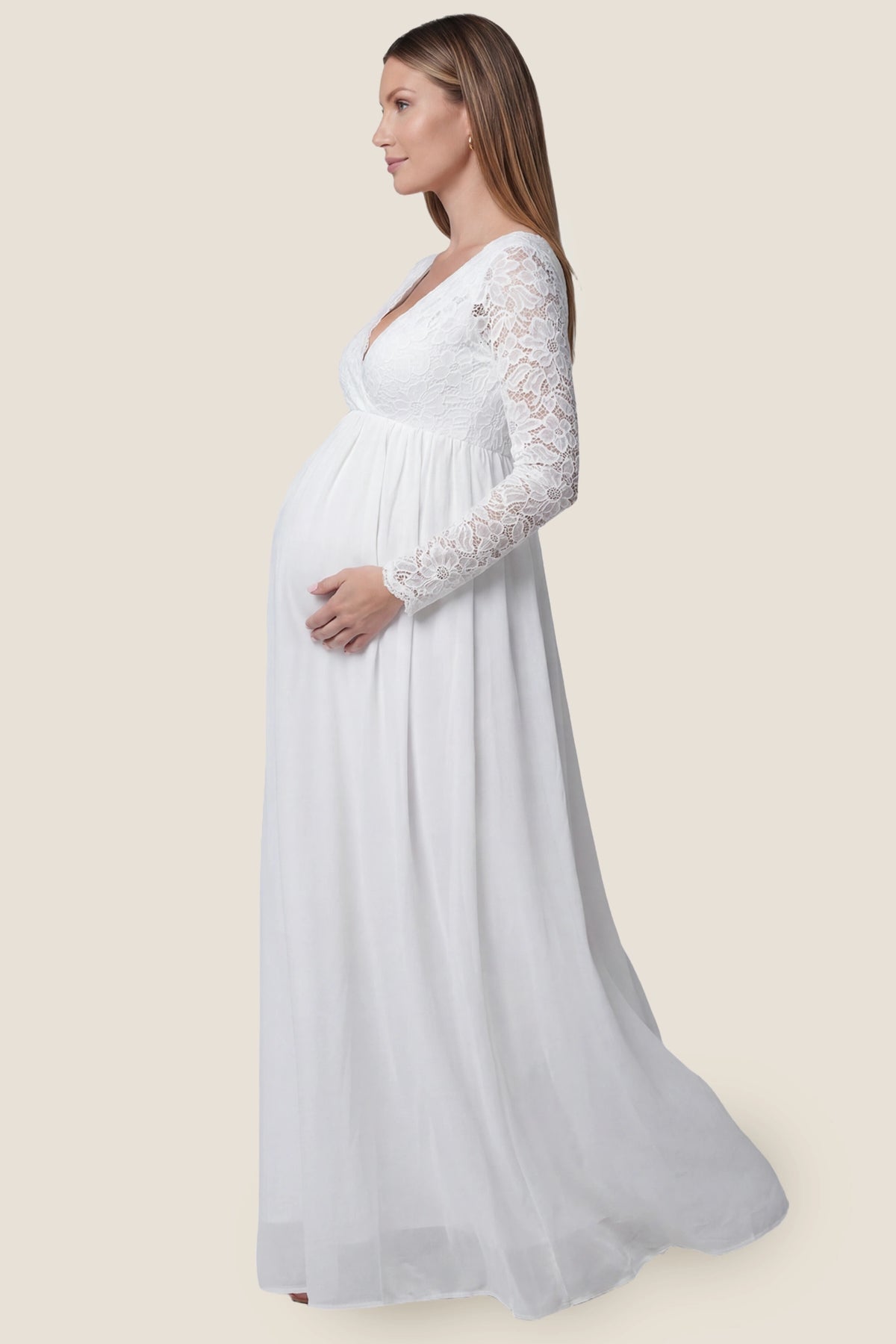 Lace Empire Waist Maternity Wedding Dress