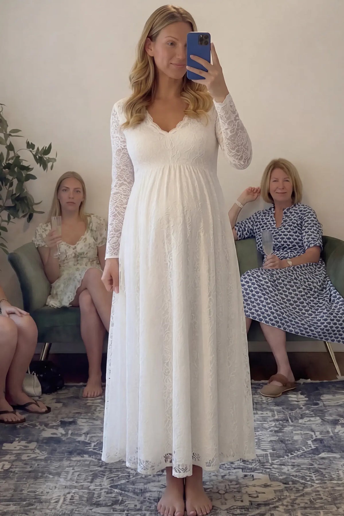 Lace Empire Waist Maternity Wedding Dress
