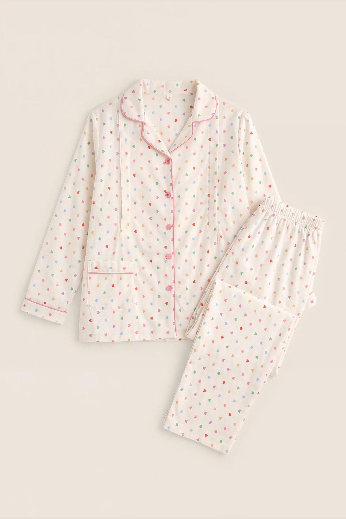 Floral Collared Cotton Gauze Nursing Pajama Set