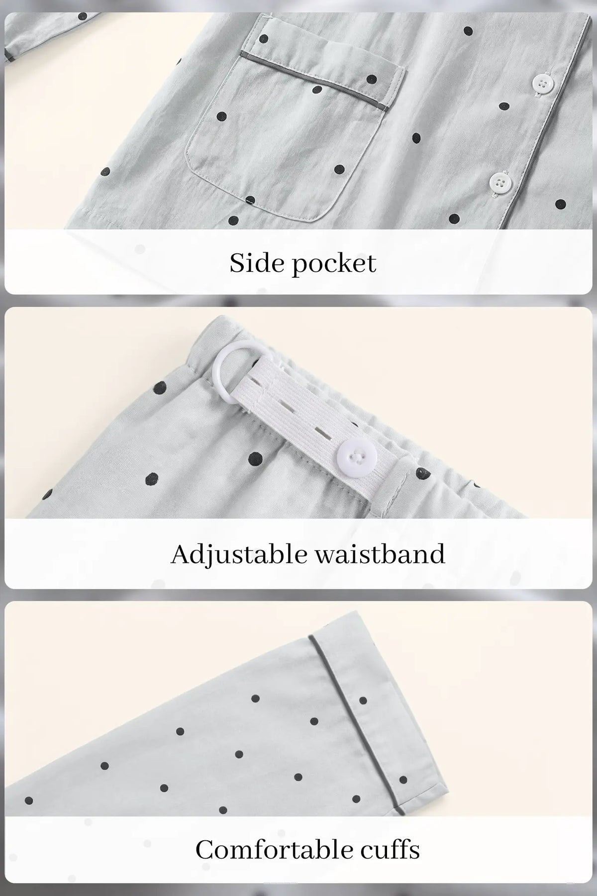 Polka Dot Cotton Nursing Pajama Set